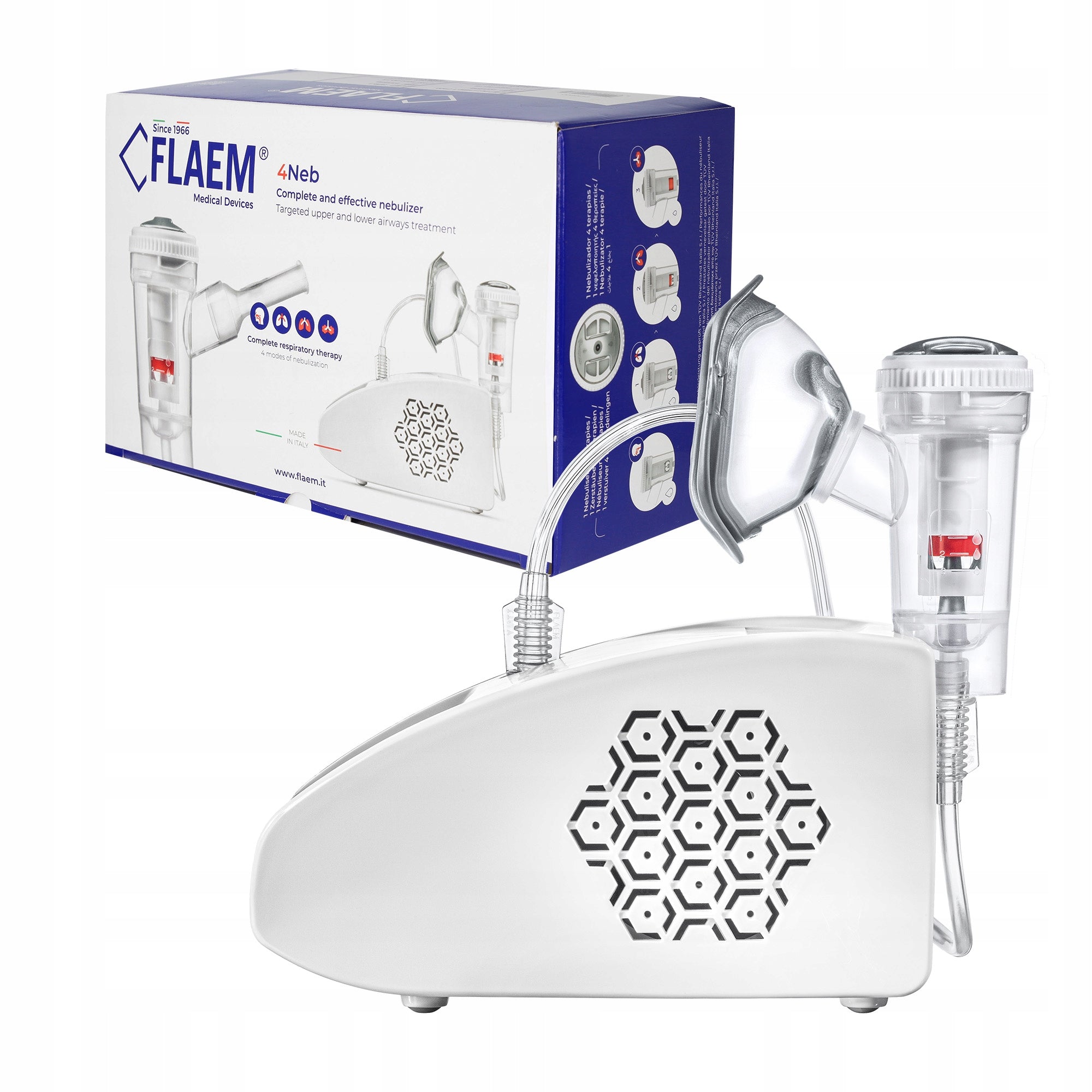 PLUNGER NEBULISER INHALER FOR ADULT CHILDREN FLAEM 4NEB 4LEVELS Packaging status original
