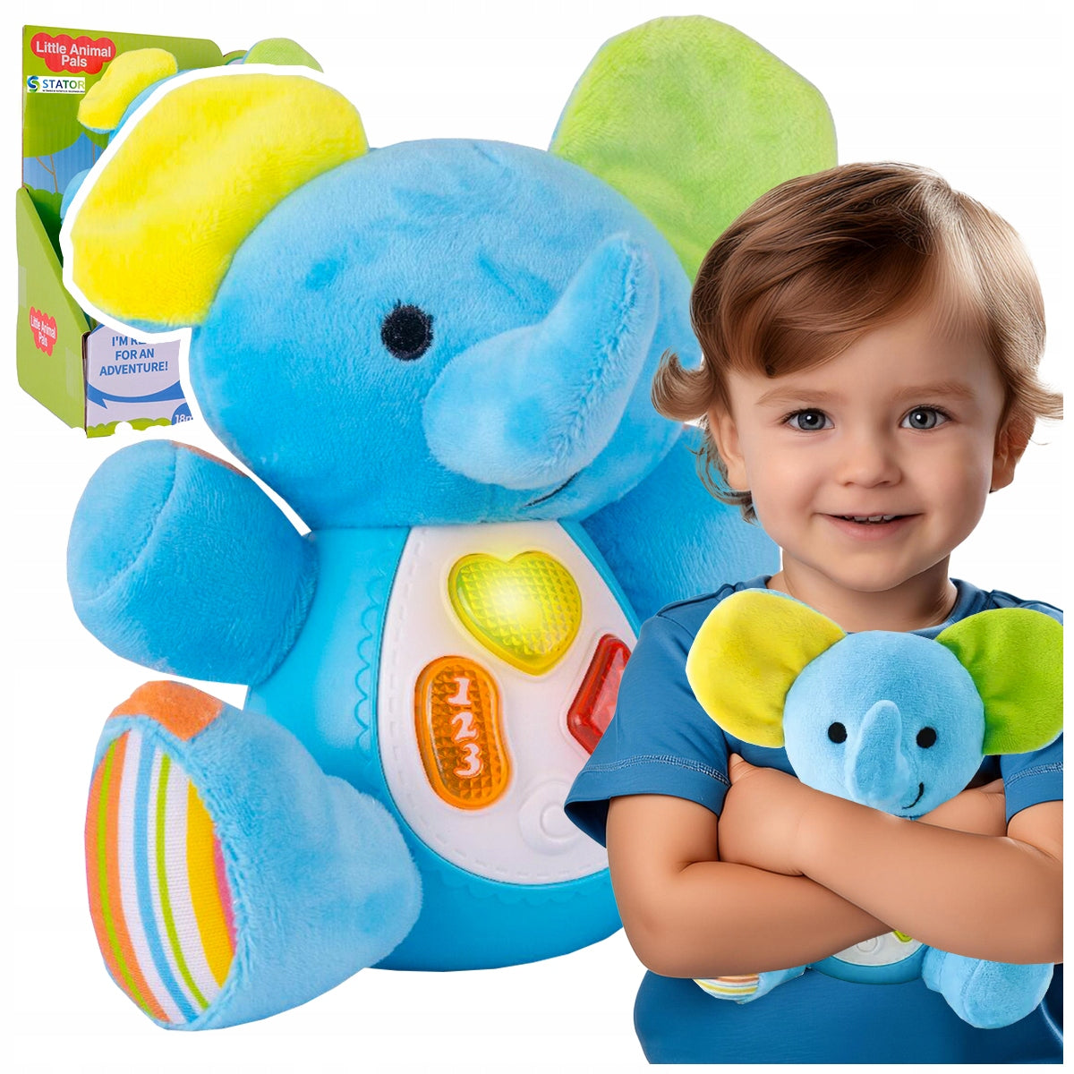 PLUSH ELEPHANT INTERACTIVE CUDDLY BABY SOUND LED LIGHT Packaging status original