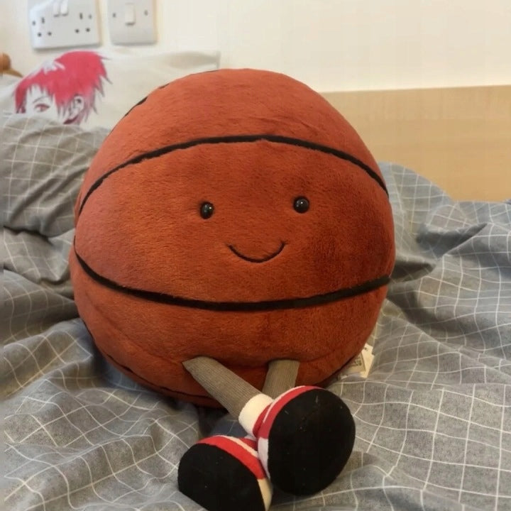 PLUSH TOY BASKETBALL FACE FEET BROWN FUR 25cm Brand no brand