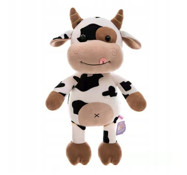 PLUSH TOY COW CUDDLY PLUSH PATCH FUDGE 40CM Color white