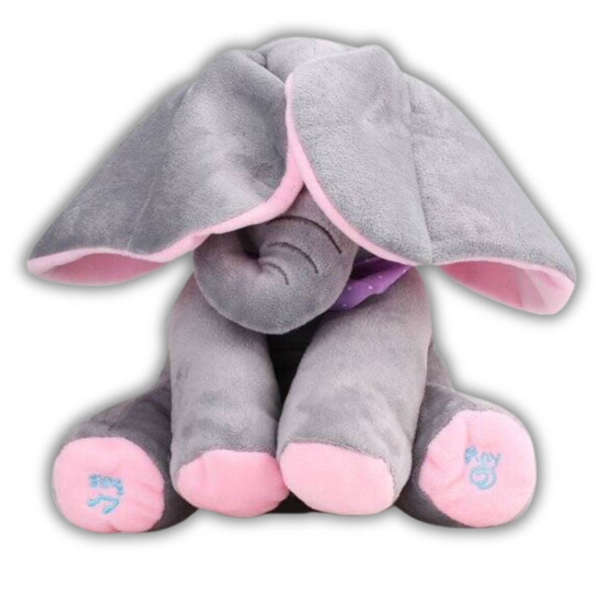 PLUSH TOY ELEPHANT PLAYING SINGING INTERACTIVE PEEKABOO MOVES HIS EARS Packaging status original