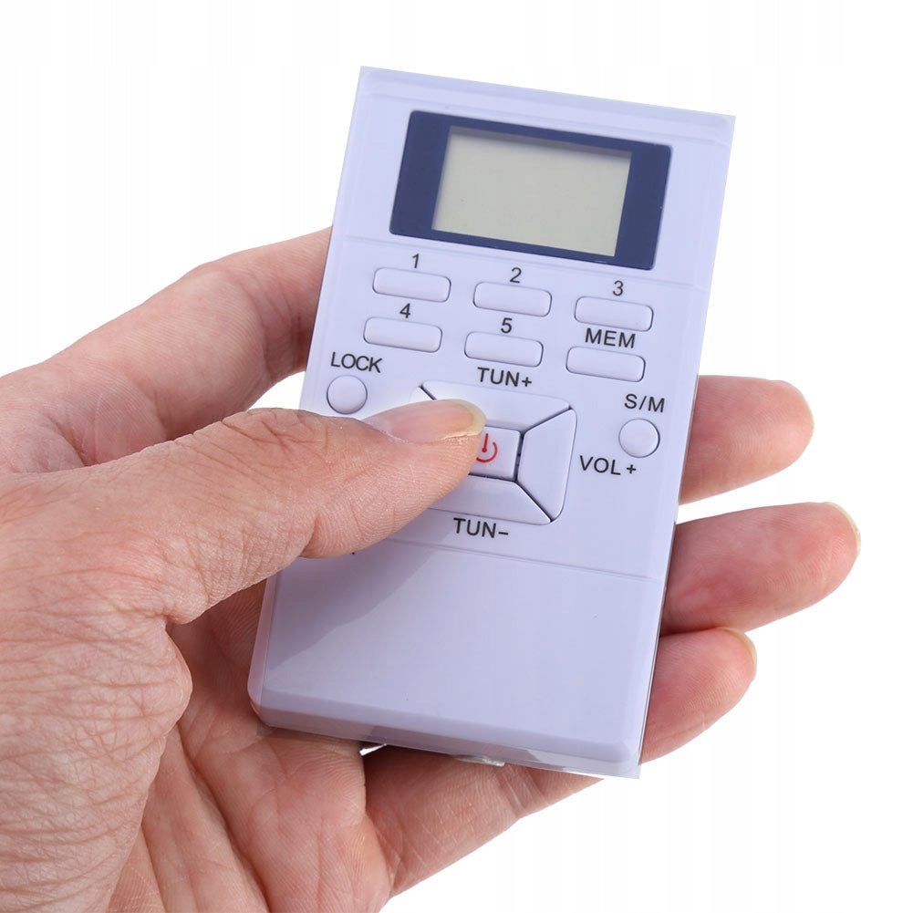 POCKET RADIO MINI PORTABLE LCD FM 60-108MHZ HEADPHONES Batteries included no