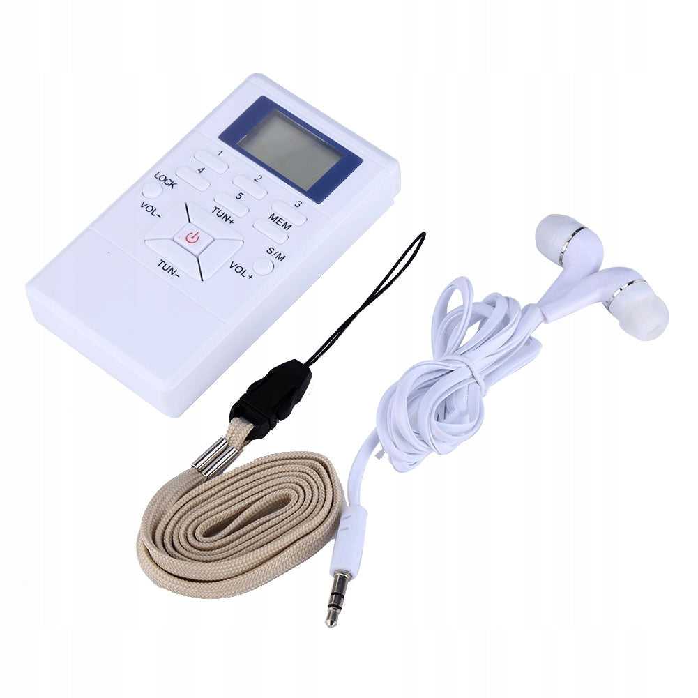 POCKET RADIO MINI PORTABLE LCD FM 60-108MHZ HEADPHONES Brand no brand