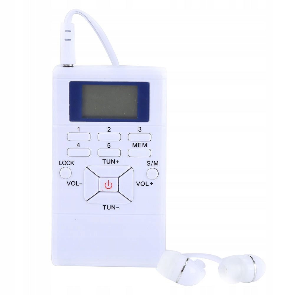 POCKET RADIO MINI PORTABLE LCD FM 60-108MHZ HEADPHONES