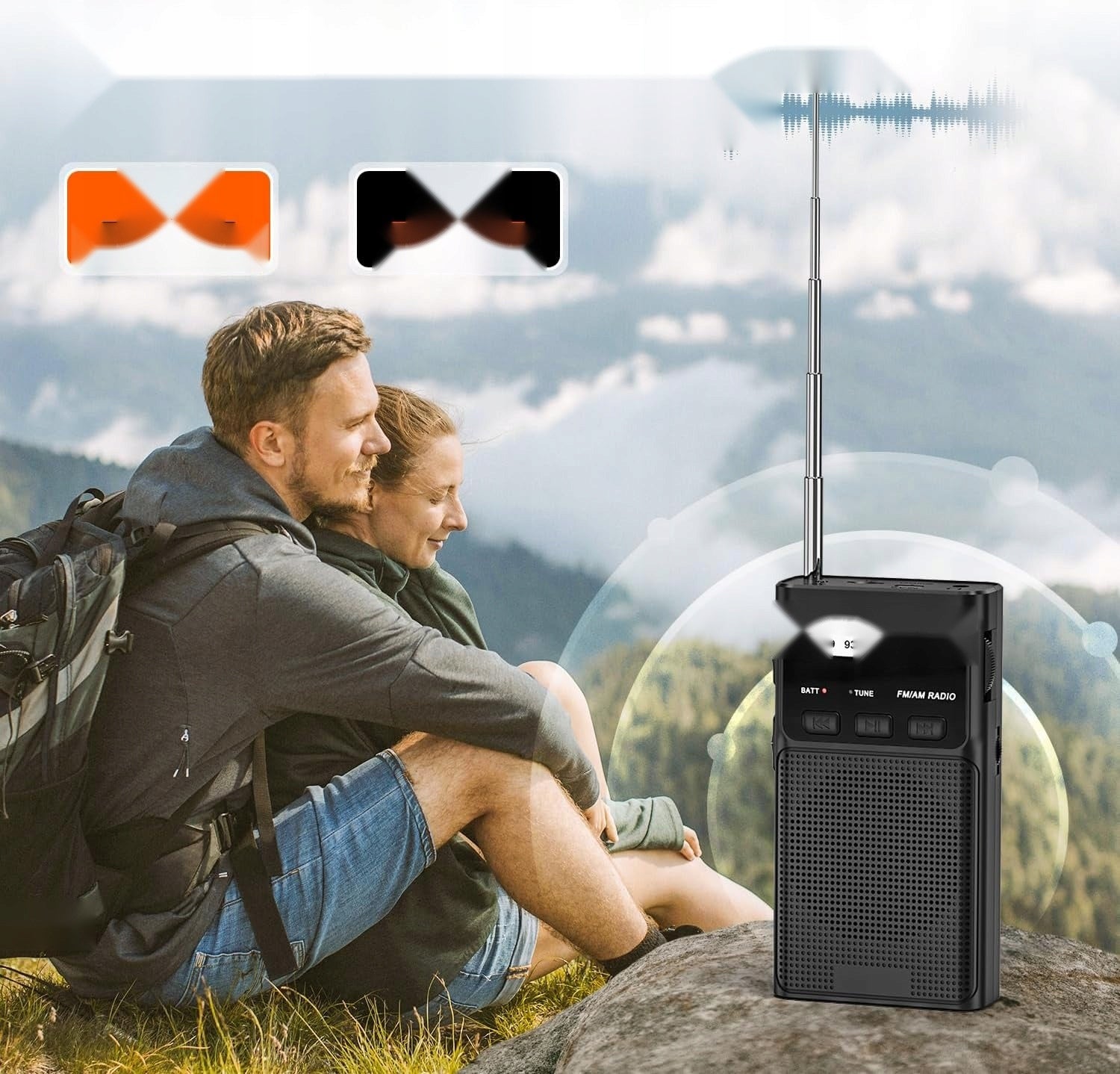 POCKET RADIO PORTABLE AM FM MP3 HEADPHONE BATTERY WITH CLIP Manufacturer code 5908107072881