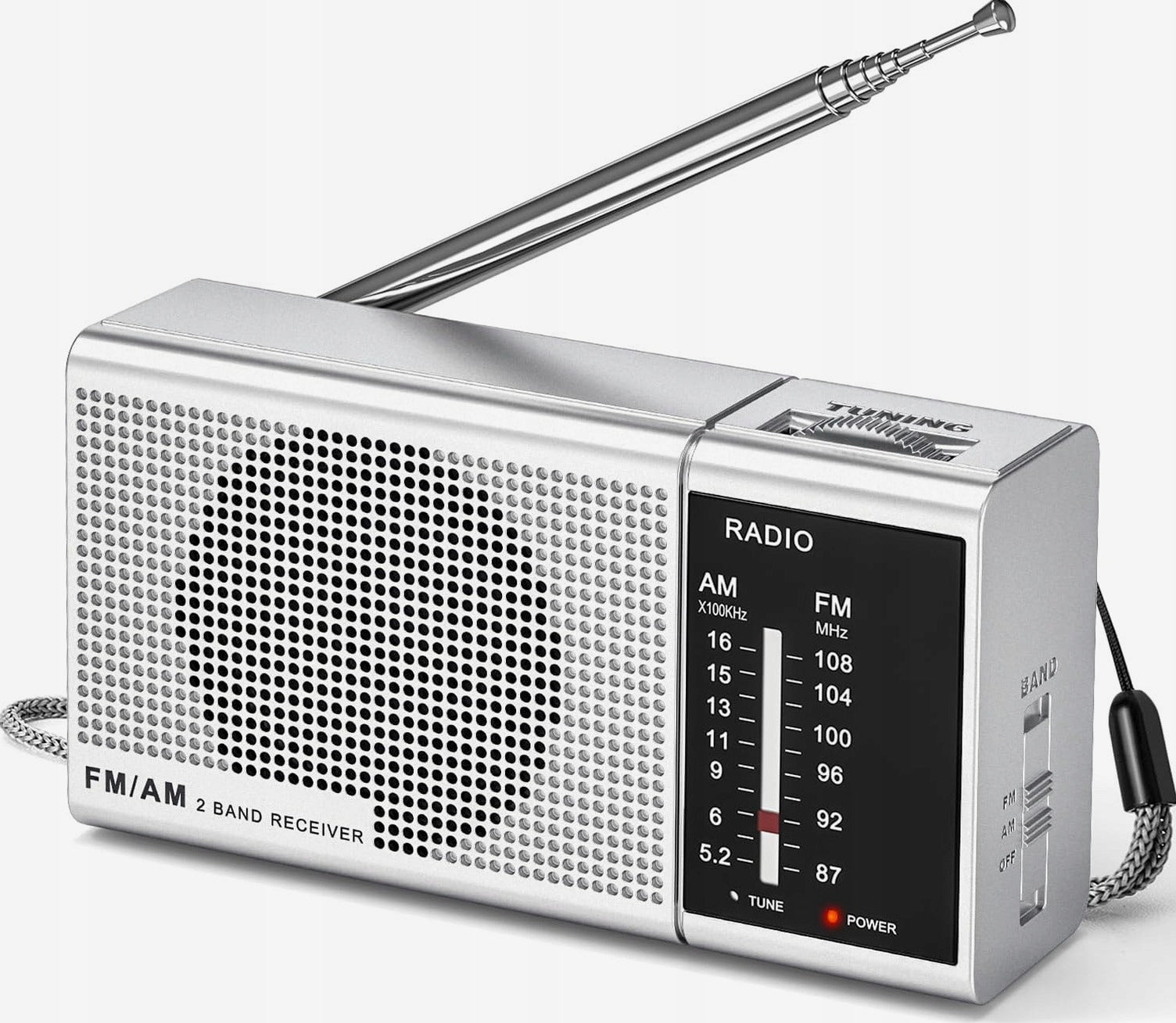 POCKET RADIO PORTABLE ANALOG STEREO SPEAKERS HIKING JOGGING