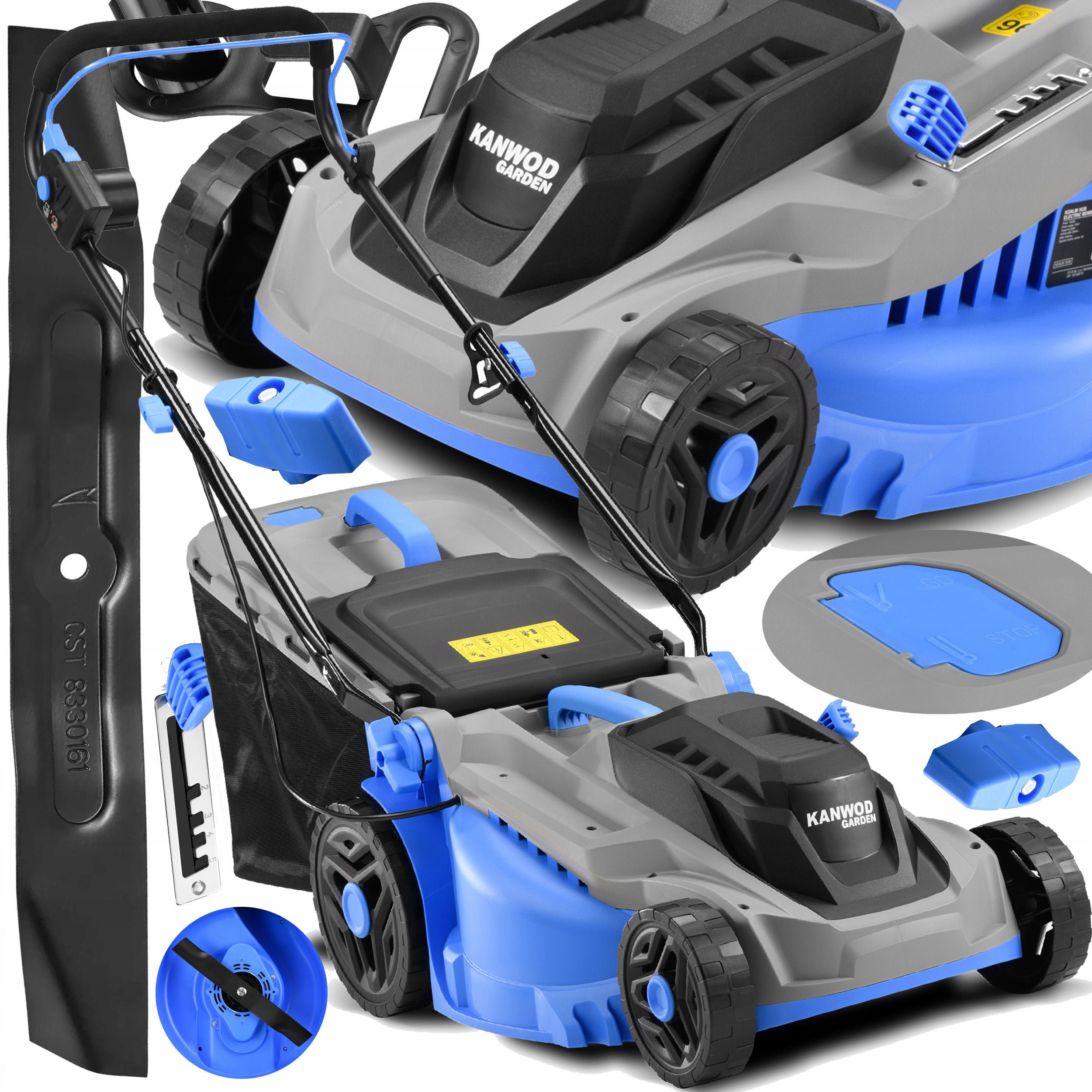 POLAND ELECTRIC LAWN MOWER KANWOD 2600W STRONG FOR GRASS LARGE BASKET 42L