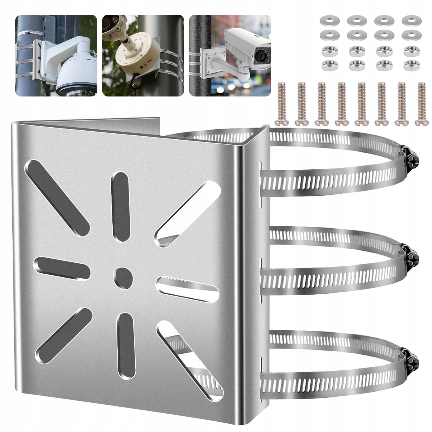 POLE MOUNTING BRACKET FOR CCTV CAMERAS,UNIVERSAL,STAINLESS STEEL