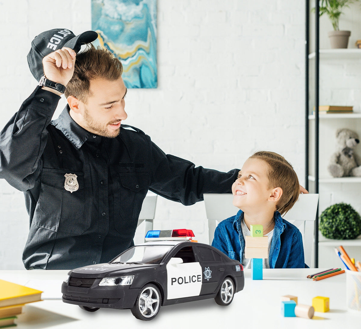 POLICE CAR INTERACTIVE CAR POLICE 1:16 FOR BOY TO PLAY Brand MalPlay
