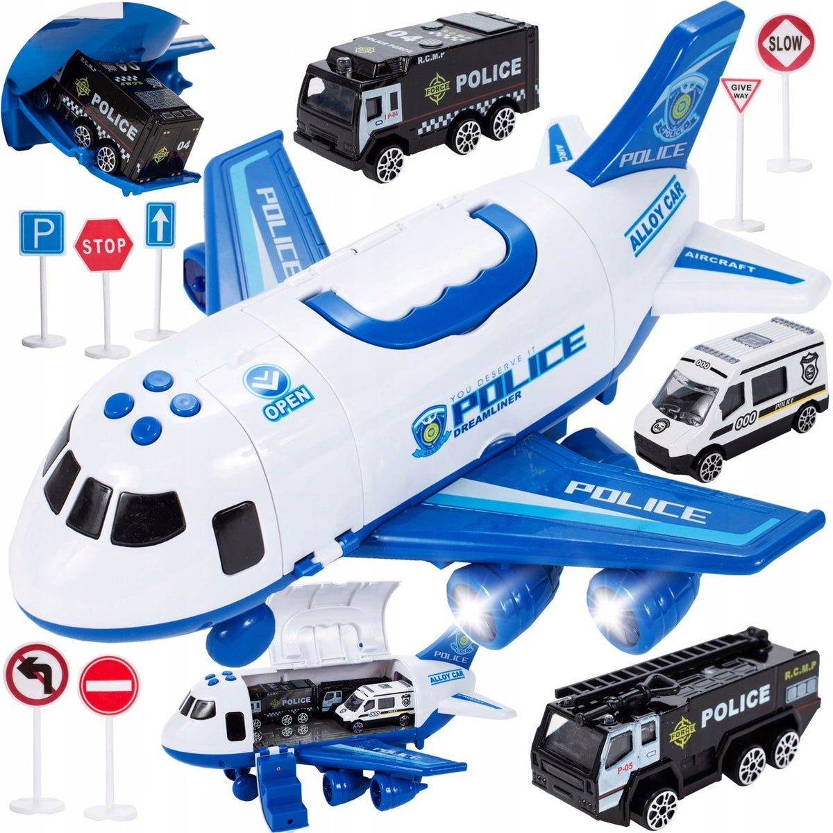 POLICE PLANE INTERACTIVE WITH VEHICLES POLICE AIRPORT OPENING