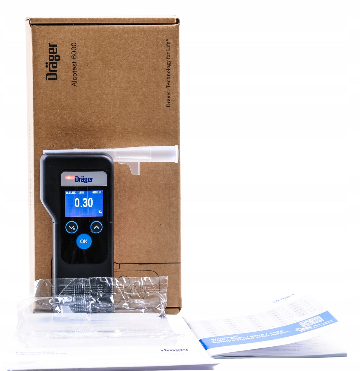 POLICE electrochemical breathalyzer DRAGER Alcotest 6000 ACCURATE MEASUREMENT Packaging status original