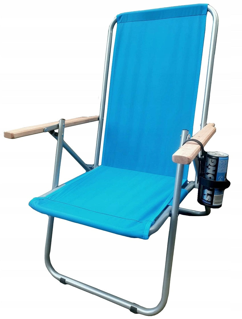POLISH BEACH / GARDEN SUNBEDS UP TO 150 kg - STEEL + CUP HOLDER Brand no brand