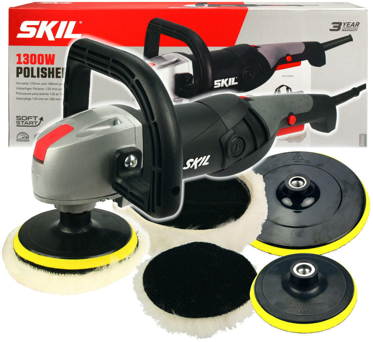 POLISHER 1300W 180mm 9955 SKIL + 2 PLATES 2 SPONGES