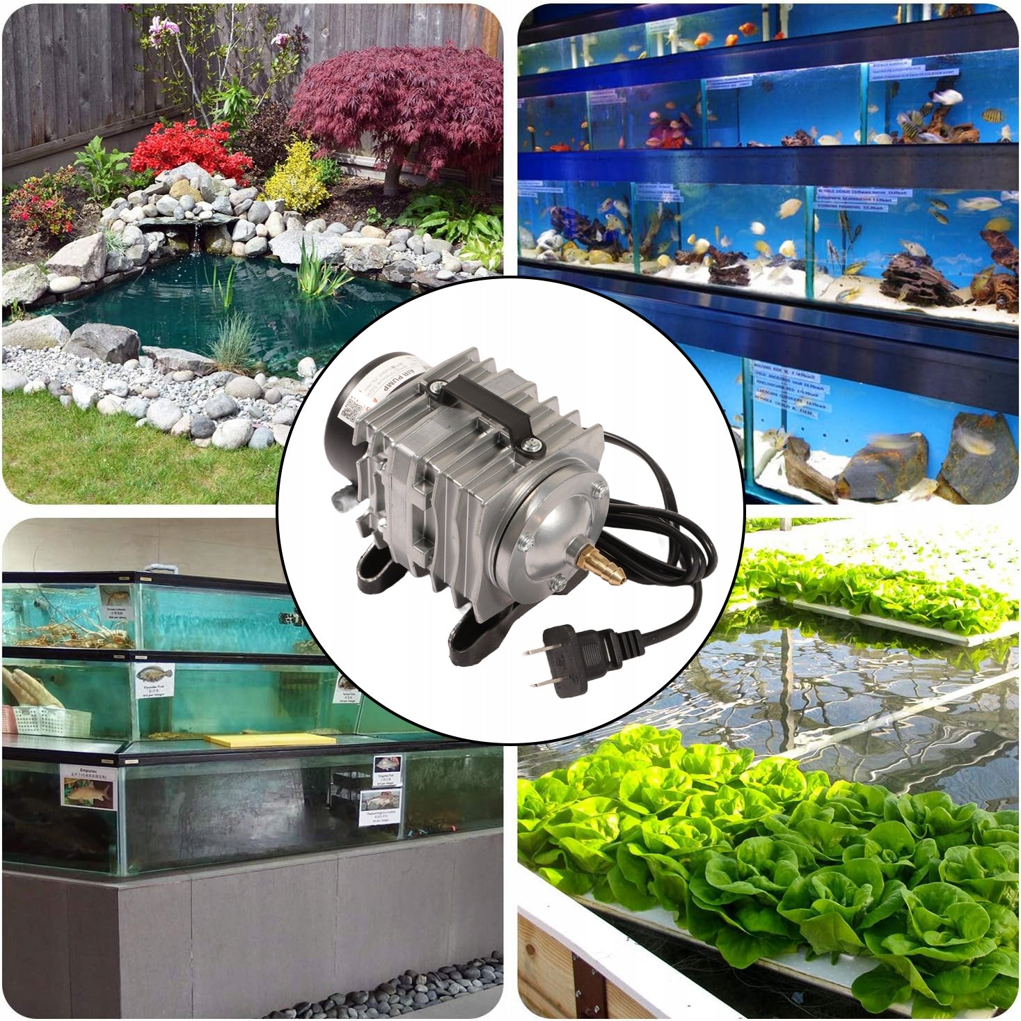 POND AERATOR 25 L/MIN 18W 6 OUTPUTS EFFICIENT FOR POND Manufacturer code NAPOWIETRZACZ STAWOWY 25 L/MIN