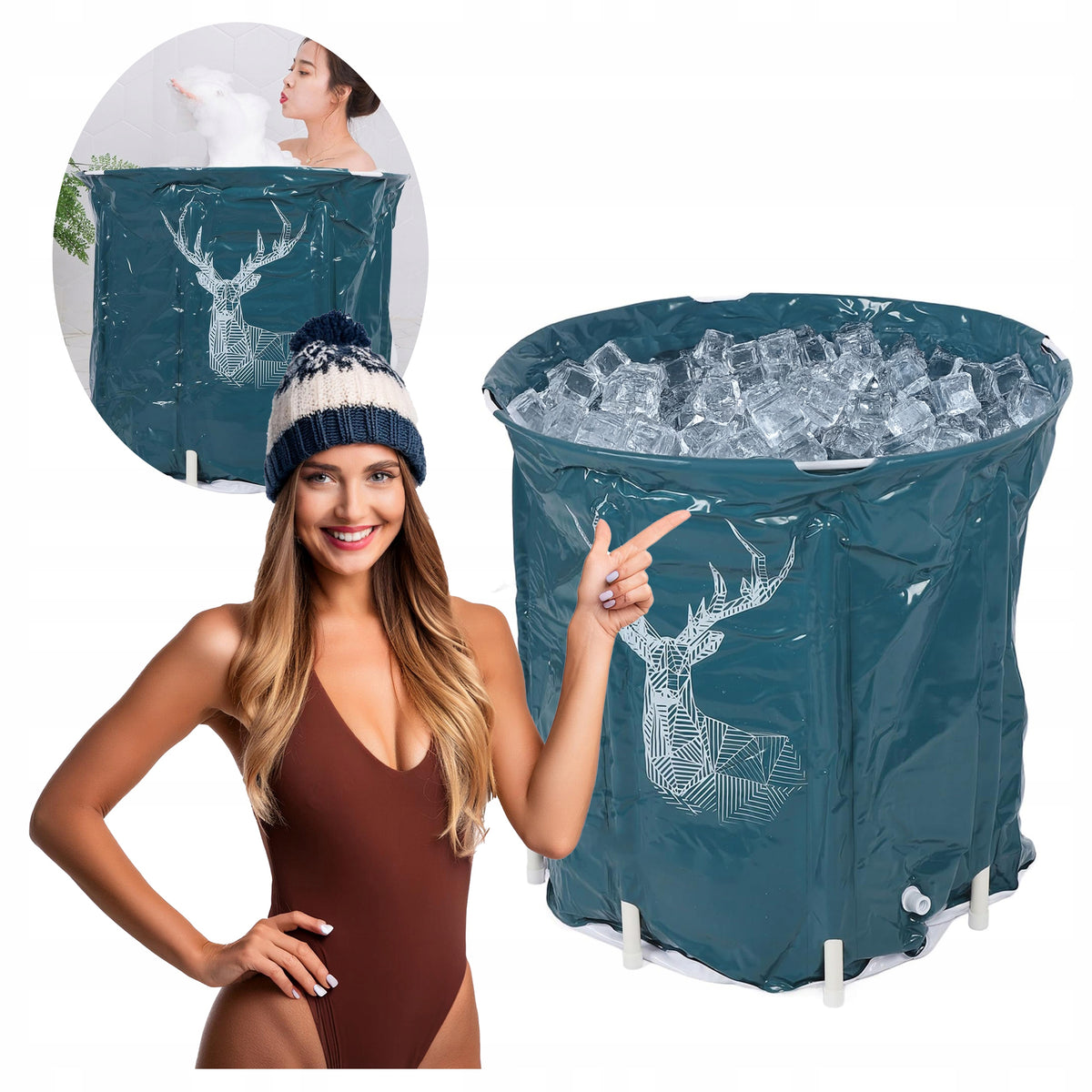 POOL BARREL BANYA FOR WALRUSING BATH PORTABLE FOLDING BATHTUB TANK