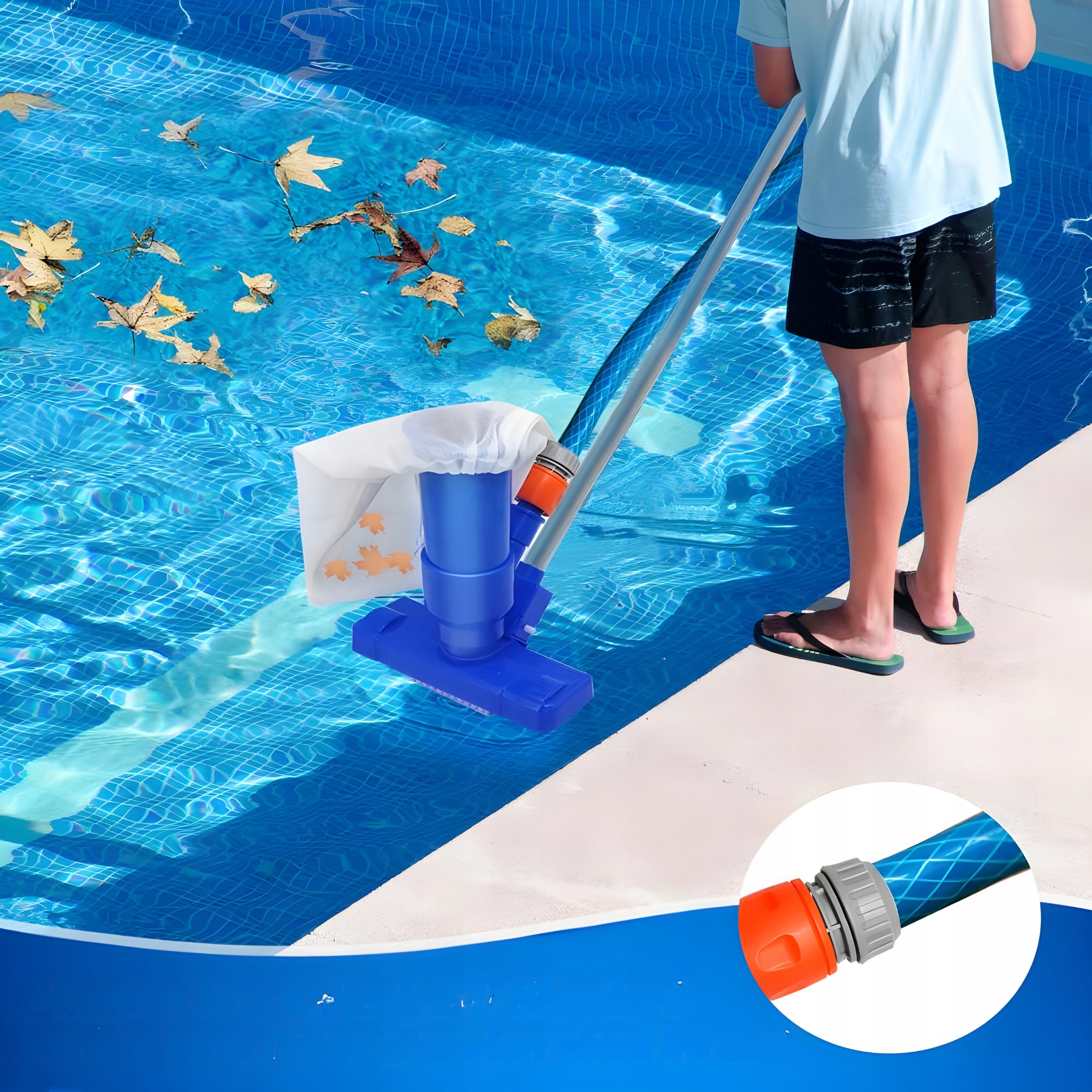 POOL BOTTOM CLEANING KIT VACUUM CLEANER POOL MESH POOL STICK Manufacturer code SHOPEK20 Odkurzacz basenowy XXL sitko + kij