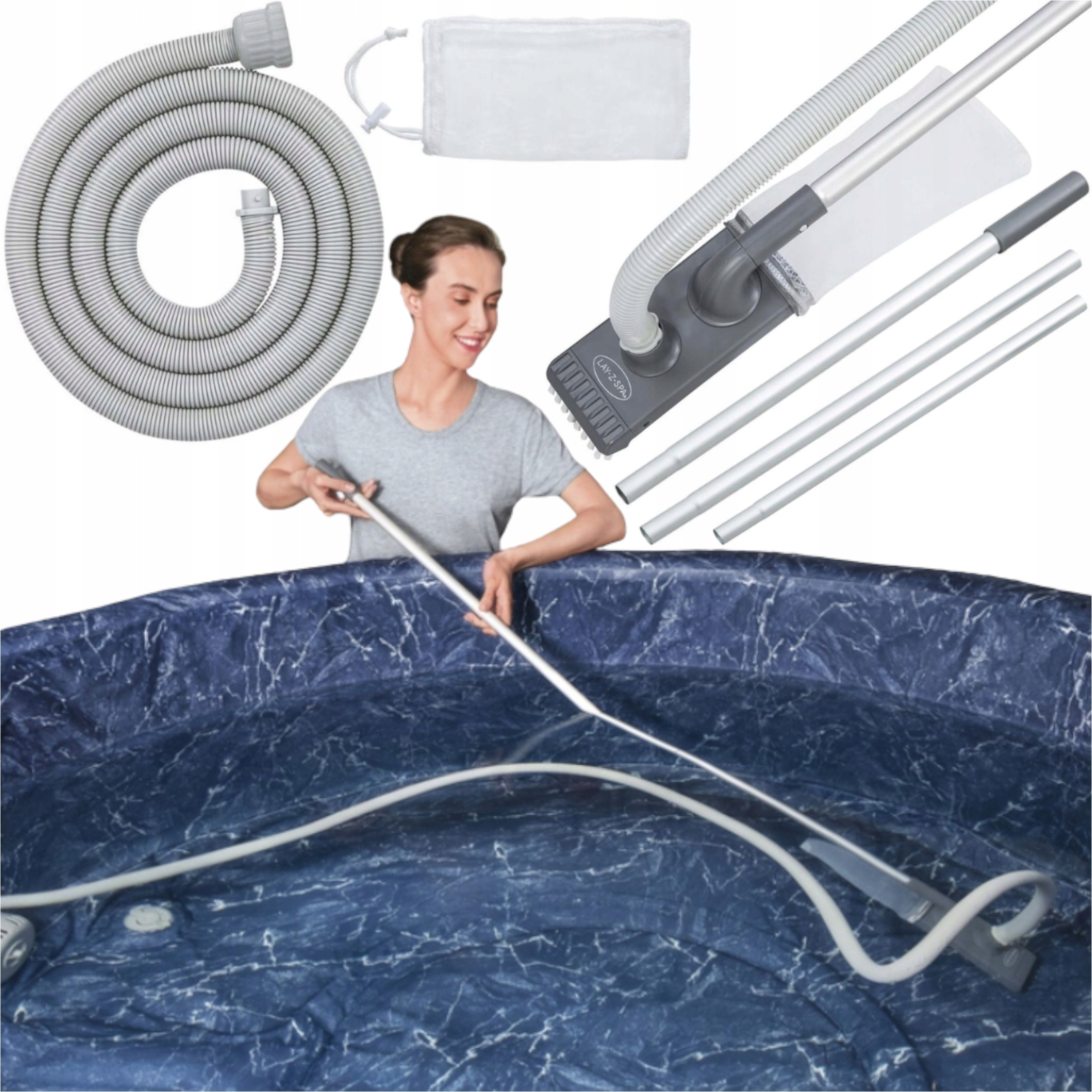 POOL BOTTOM CLEANING VACUUM CLEANER POWER FROM PUMP SIMPLE OPERATION