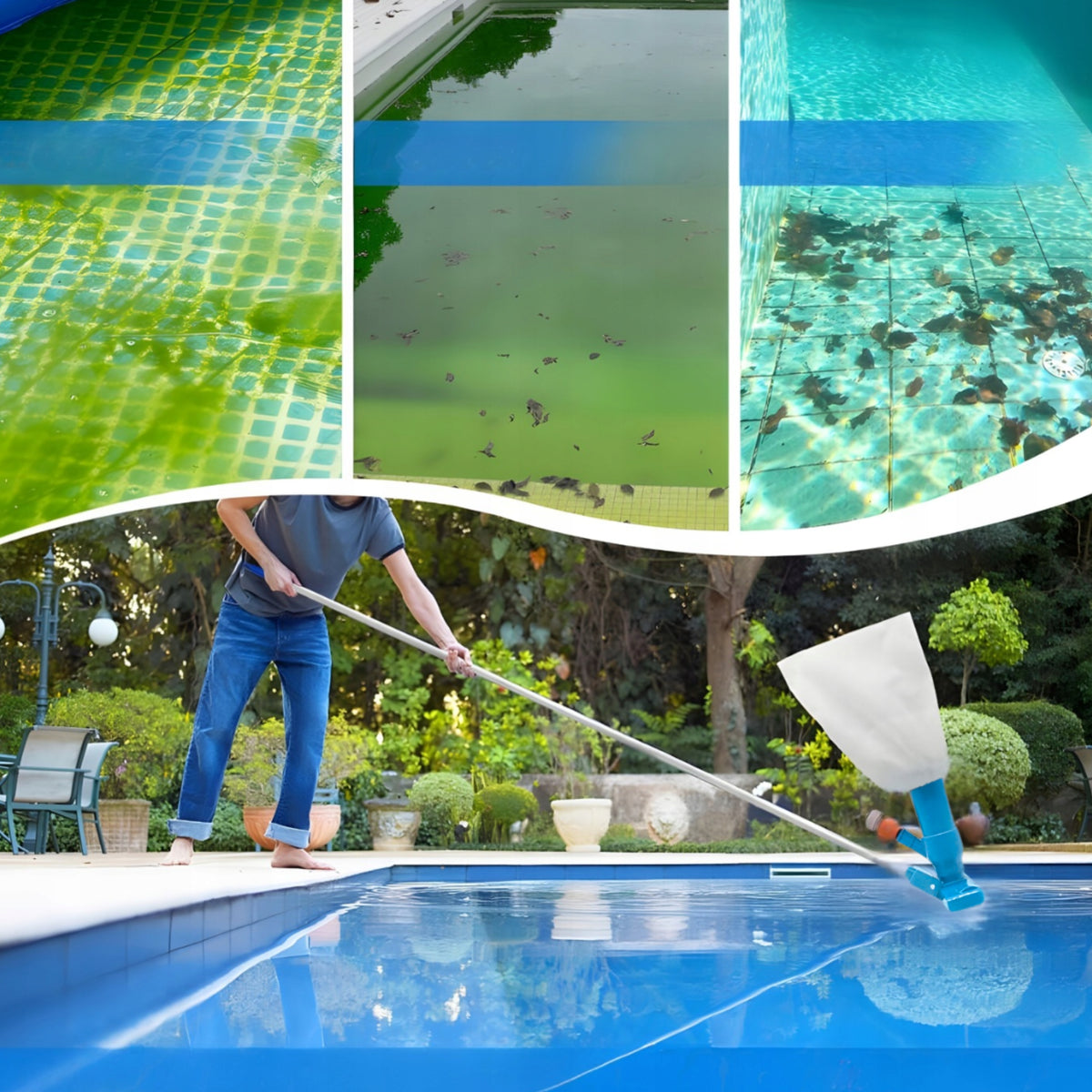 POOL BOTTOM CLEANING VACUUM CLEANER SET + TELESCOPIC POLE + XXL MESH Manufacturer code LXMB02