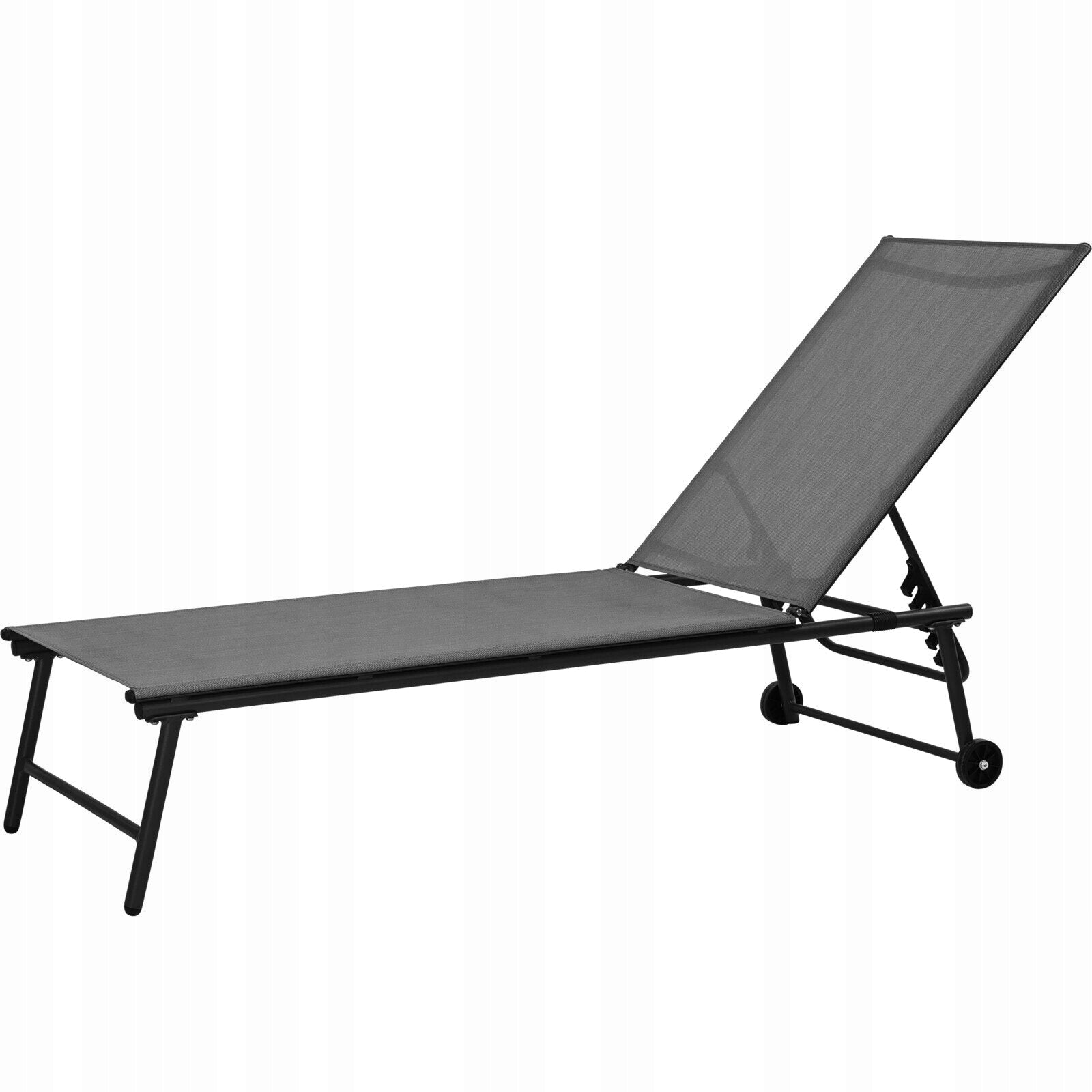 POOL CHAIR METAL ADJUSTABLE BACKREST 185X57X31CM GREY