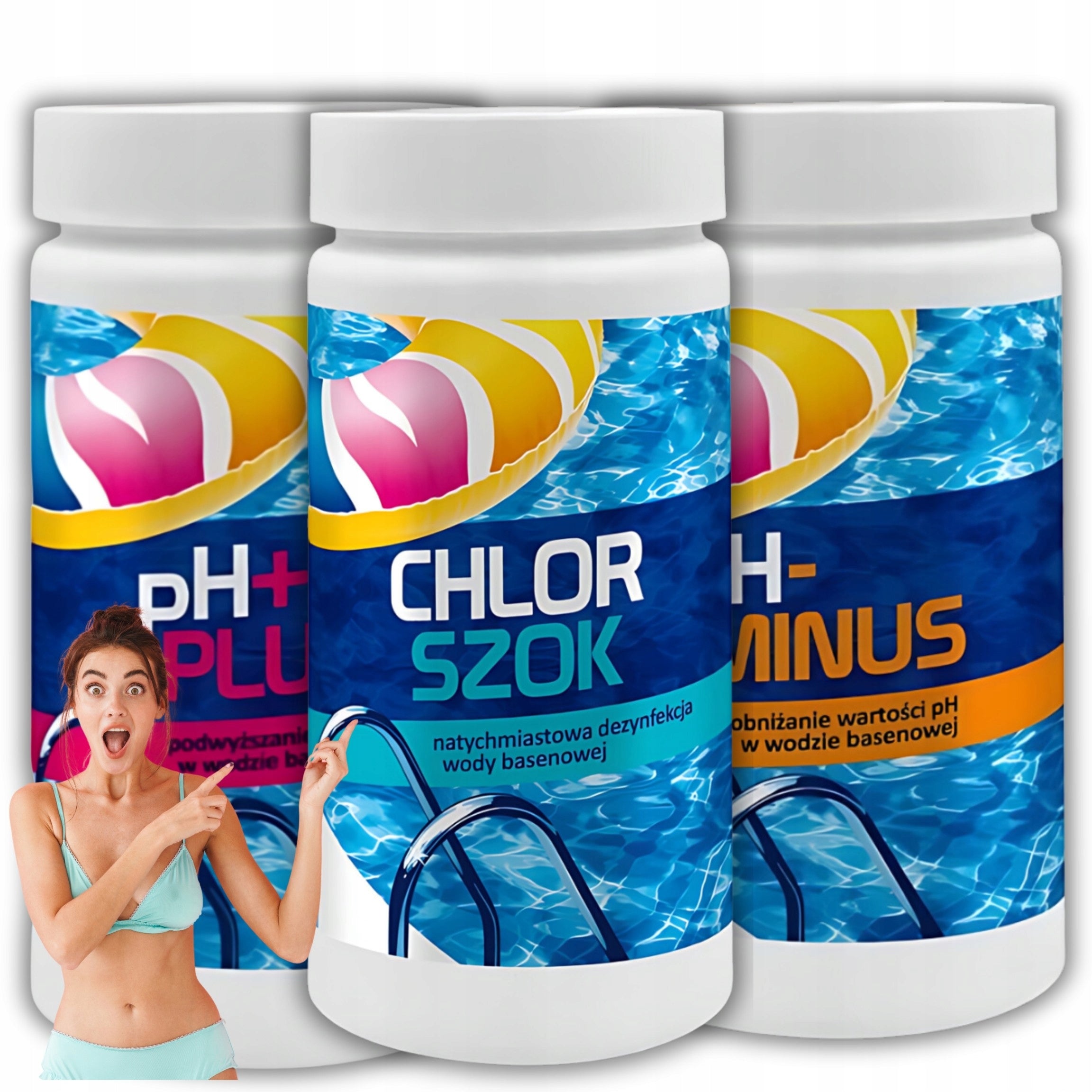 POOL CHEMICALS FOR MUNKY WATER CHLORINE SHOCK FOR POOL PH+ PLUS PH- MINUS 3IN1