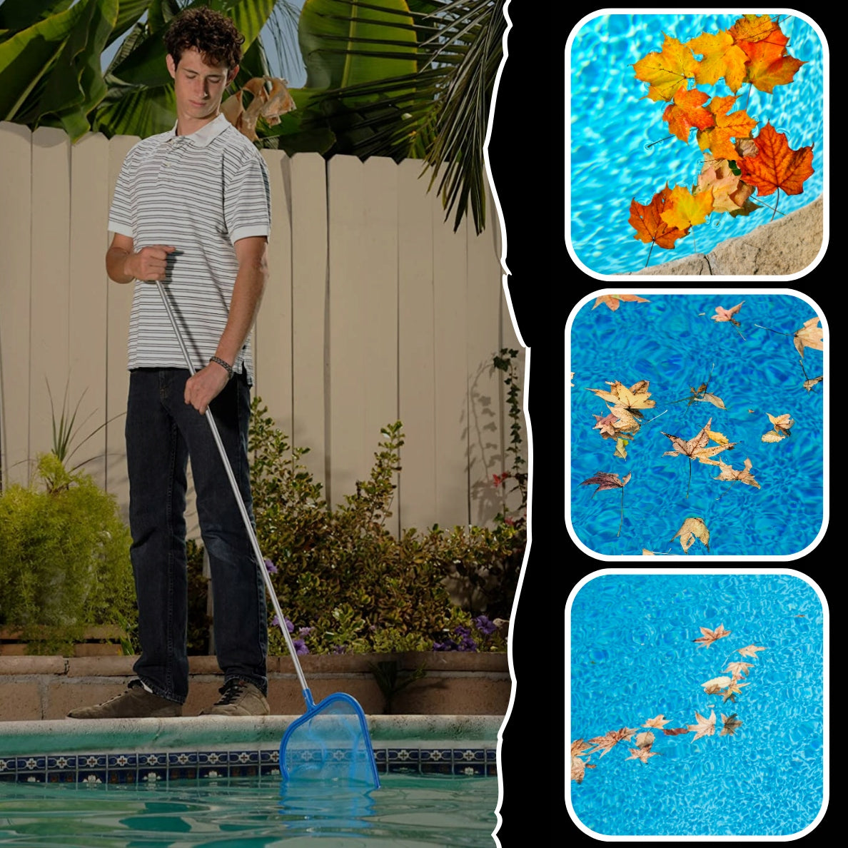 POOL CLEANING MESH PICKUP LANDING NET FOR GARBAGE CATCHING + STICK Packaging status original