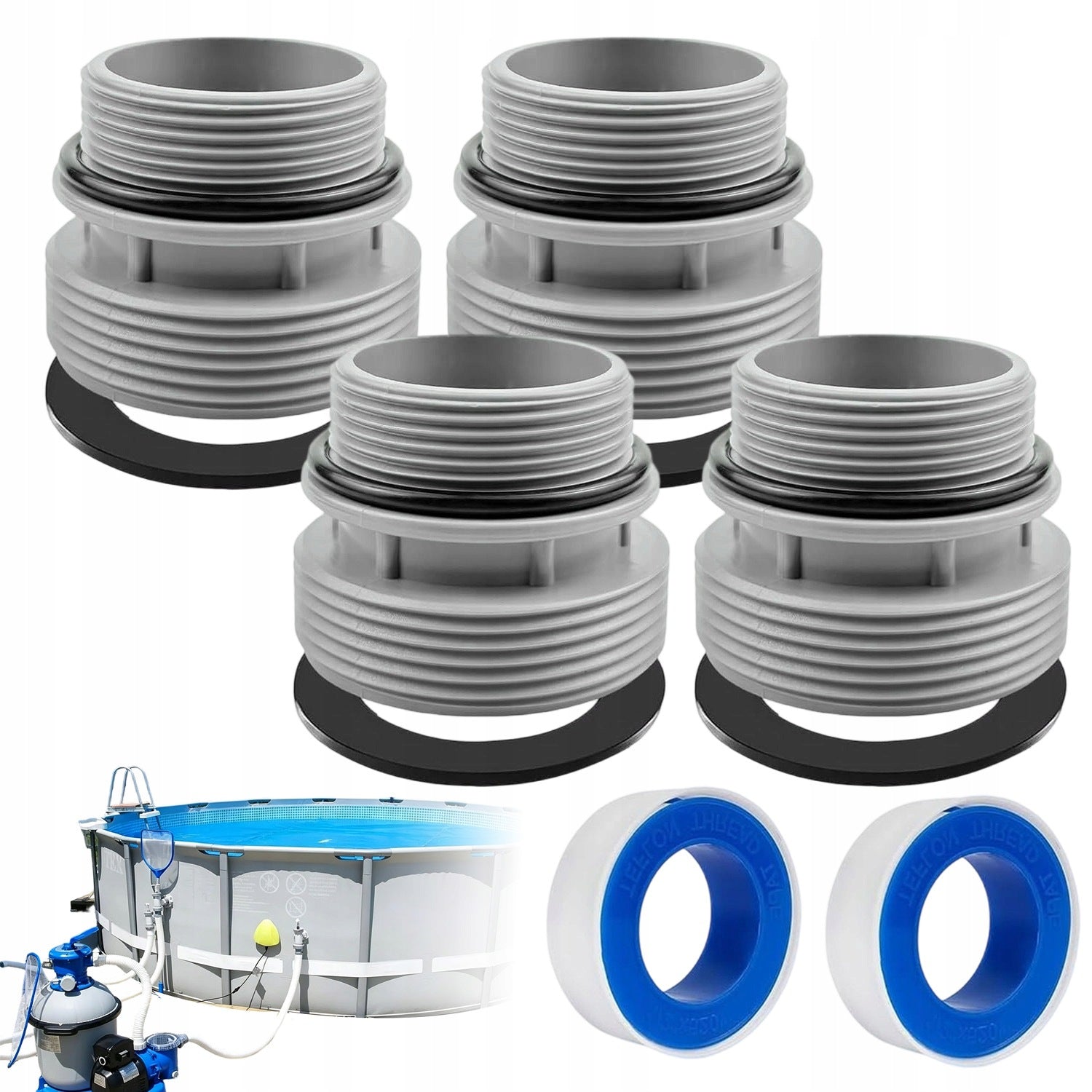 POOL HOSE ADAPTER 1,5 INCH FITTING REDUCTION FOR INTEX AND OTHERS Packaging status original