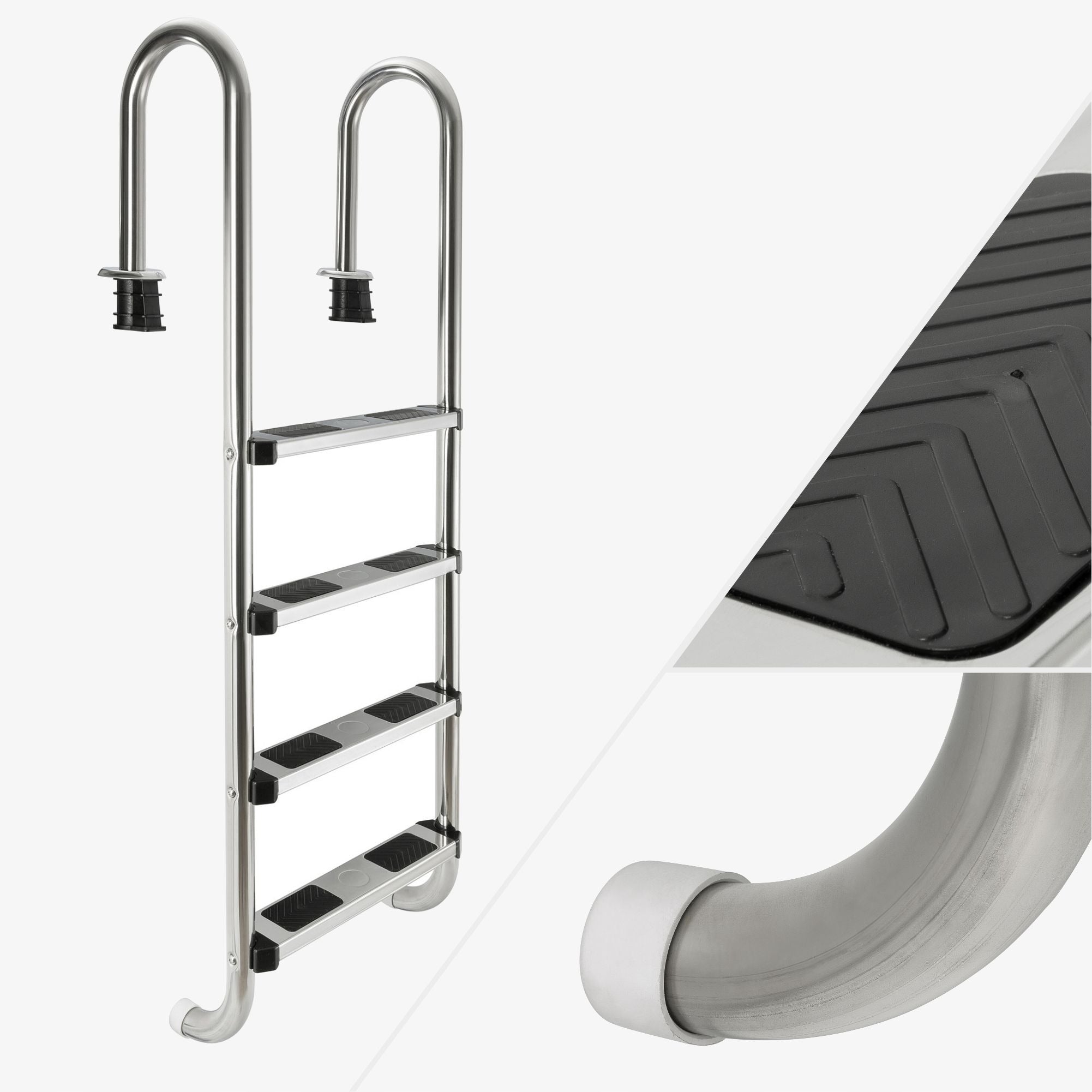POOL LADDER AREBOS 4 STEPS, HEIGHT 157 CM, STAIRS TO THE POOL