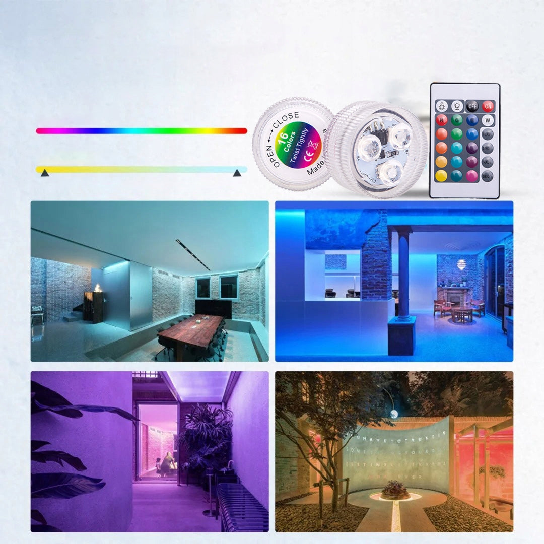 POOL LIGHTS LED POOL LIGHTS JACUZZI RGB 5 PIECES WITH 1 REMOTE CONTROL Packaging status original