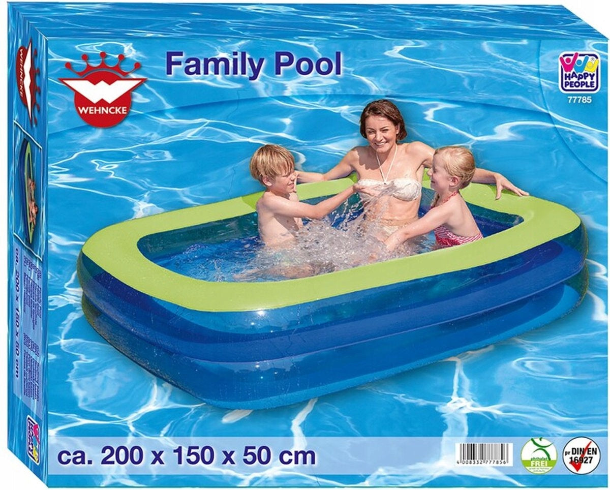 POOL Pumped Inflatable Family HAPPY PEOPLE 2 Chambers 200x150x50cm Height 50 cm