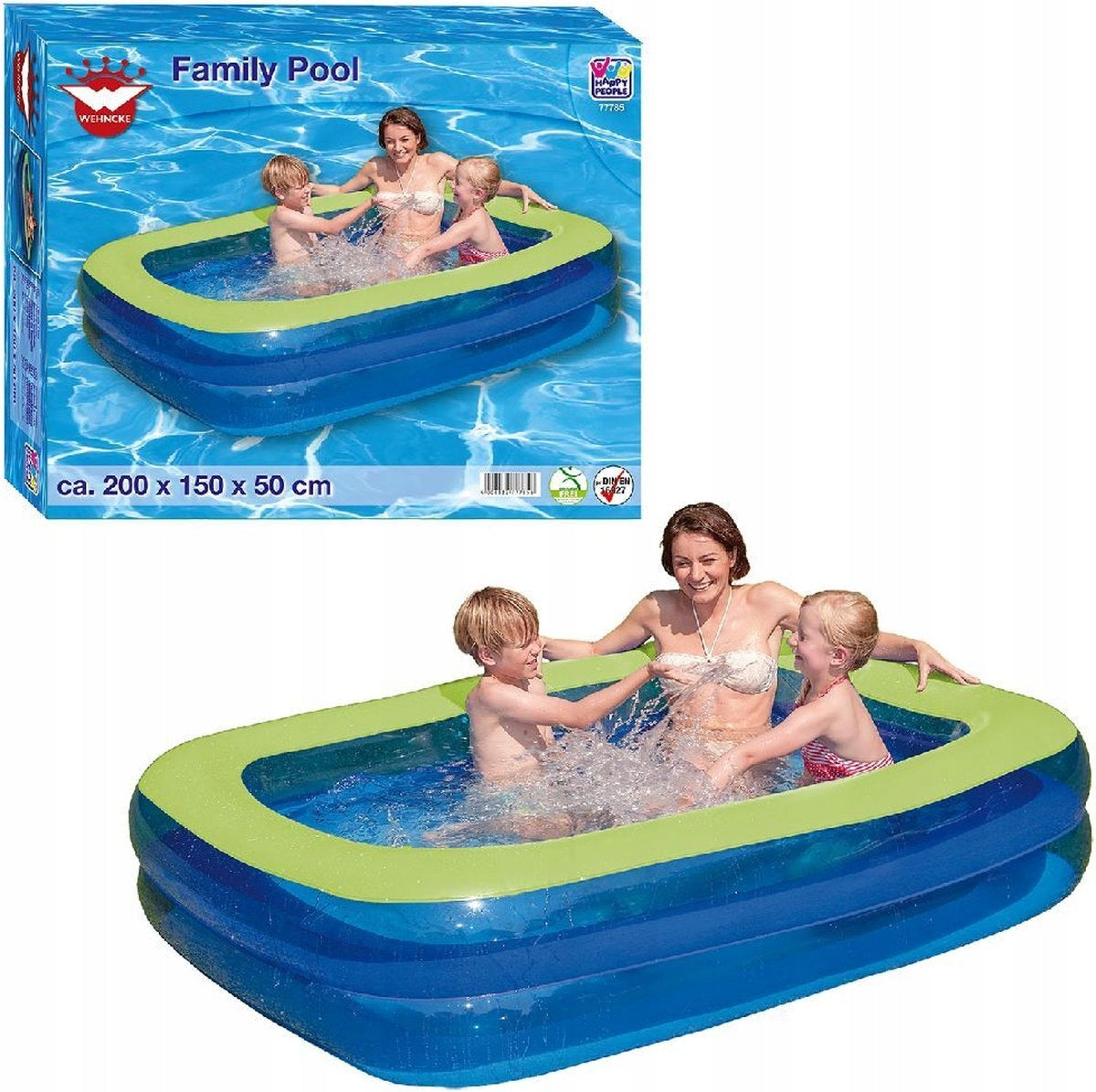 POOL Pumped Inflatable Family HAPPY PEOPLE 2 Chambers 200x150x50cm