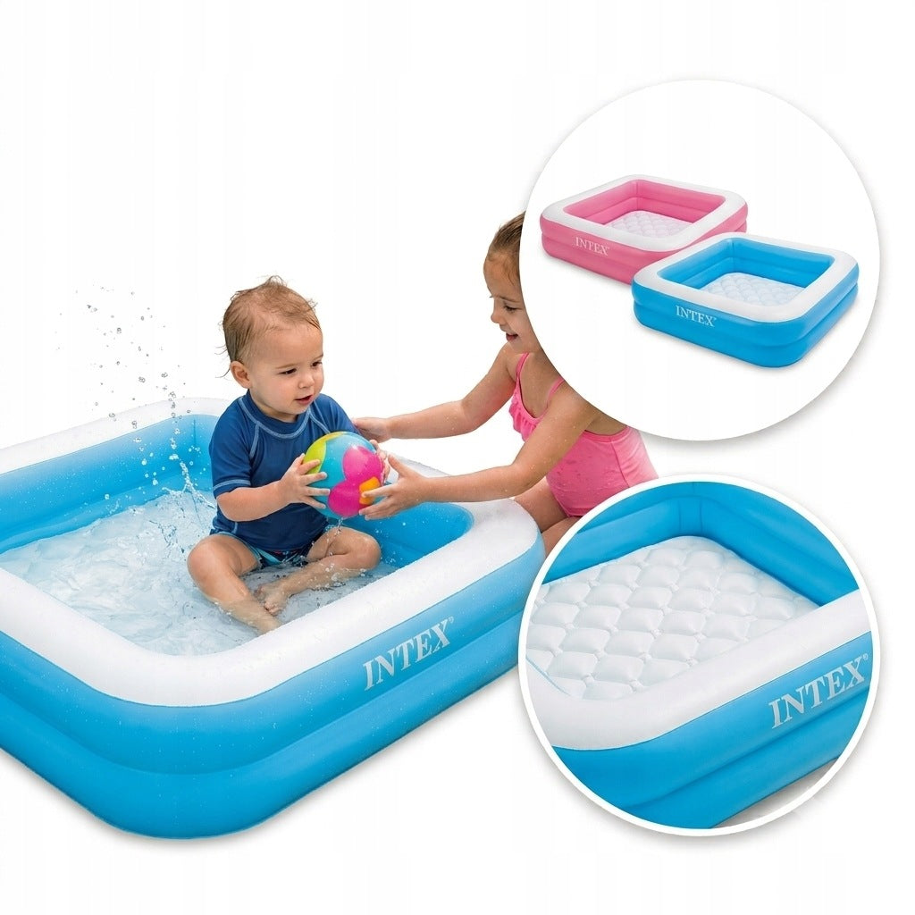 POOL SQUARE PADDLING POOL FOR SMALL CHILDREN INFLATABLE SOFT BOTTOM 86