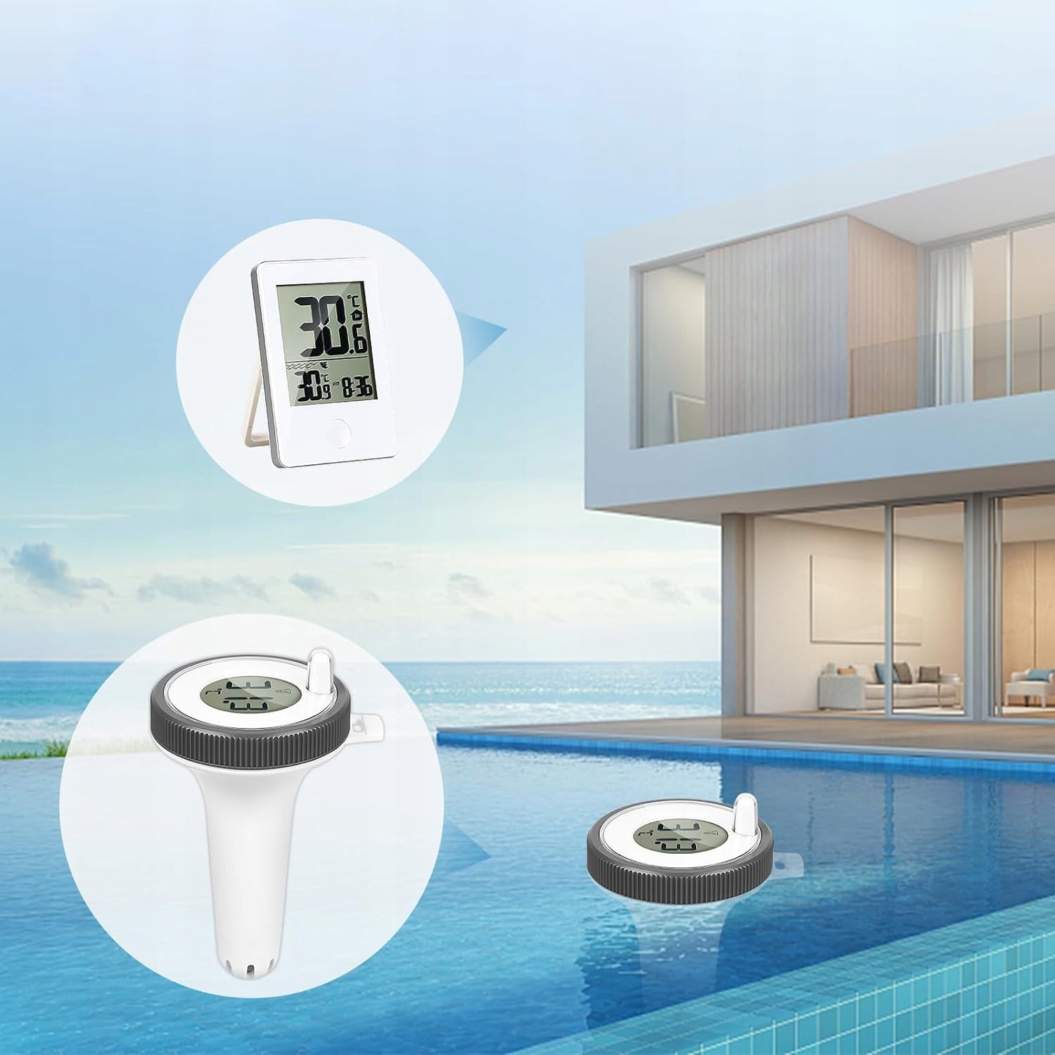 POOL THERMOMETER FLOATING INDOOR TEMPERATURE MONITOR IP67IN POOL Manufacturer code G14886H