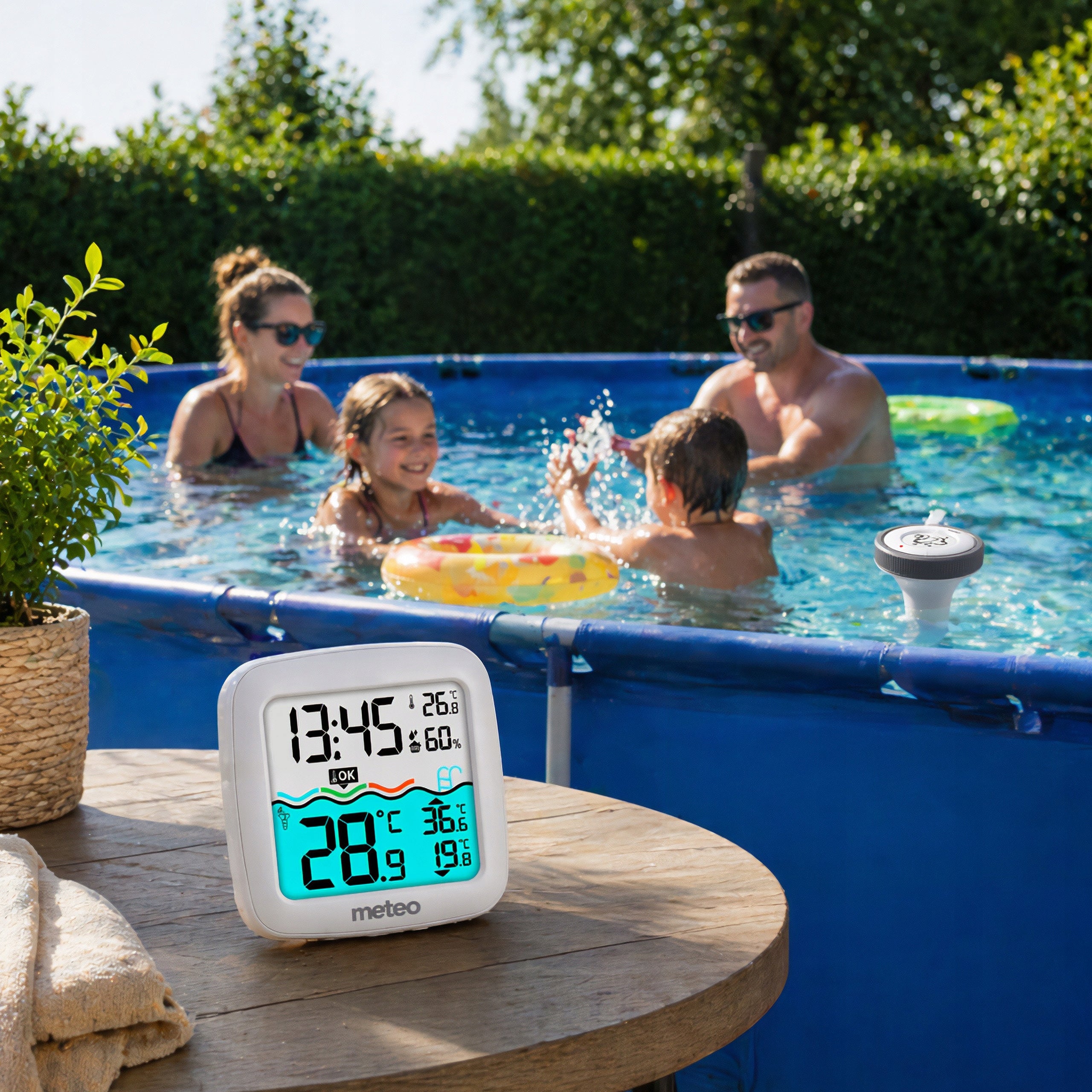 POOL THERMOMETER METEO TB2N WIRELESS WATER SENSOR LCD WEATHER Manufacturer Meteo