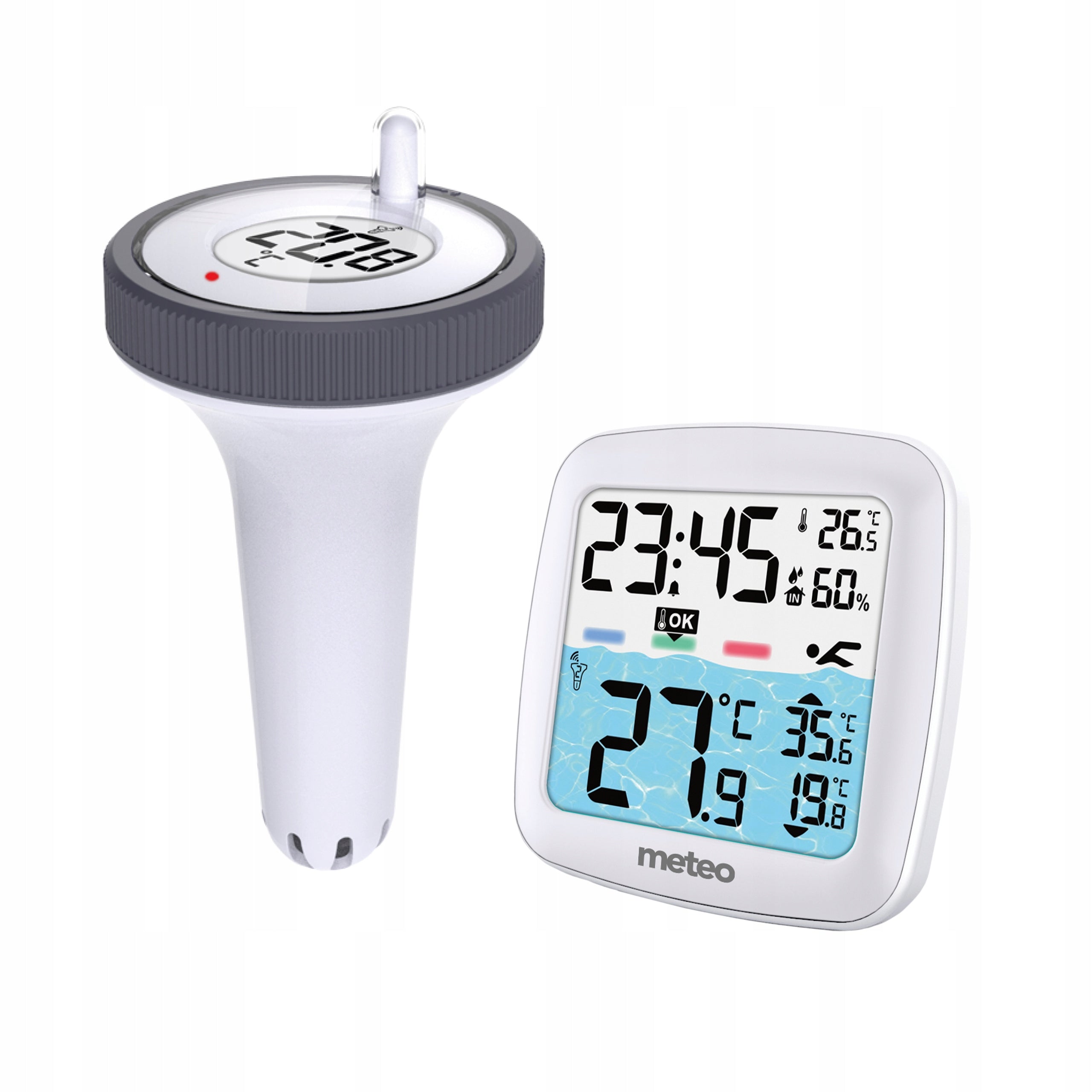 POOL THERMOMETER METEO TB2N WIRELESS WATER SENSOR LCD WEATHER Packaging status original