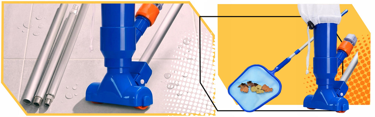 POOL VACUUM CLEANER POOL SET CLEANING BOTTOM EYELETS MESH + STICK 4in1 Manufacturer code ZESTAW BASENOWY ODKURZACZ SIATKA + KIJ 4w1