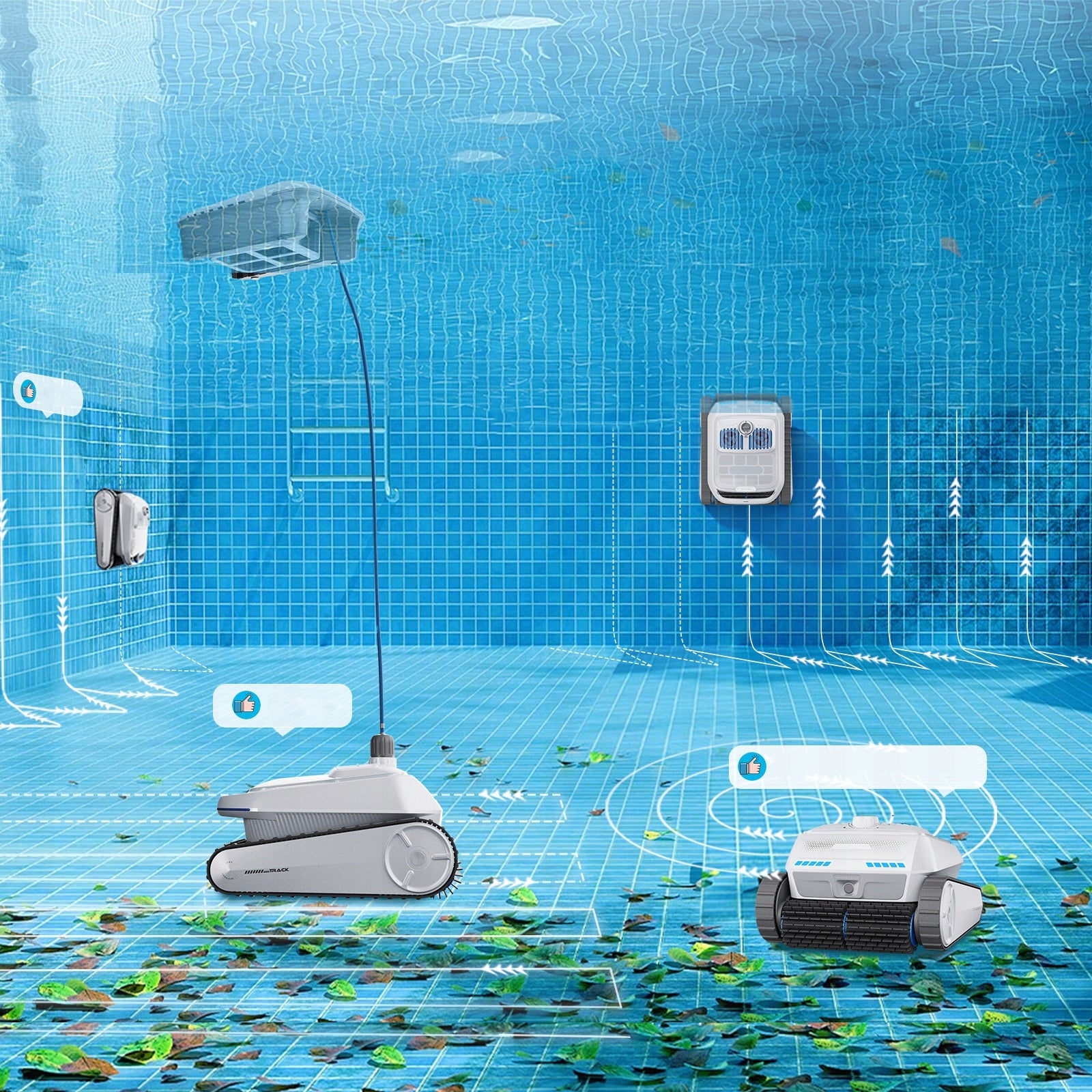 POOL VACUUM CLEANER ROBOT CLEANING BOTTOM WALL WIRELESS AIRROBO PC200 Manufacturer Blossom