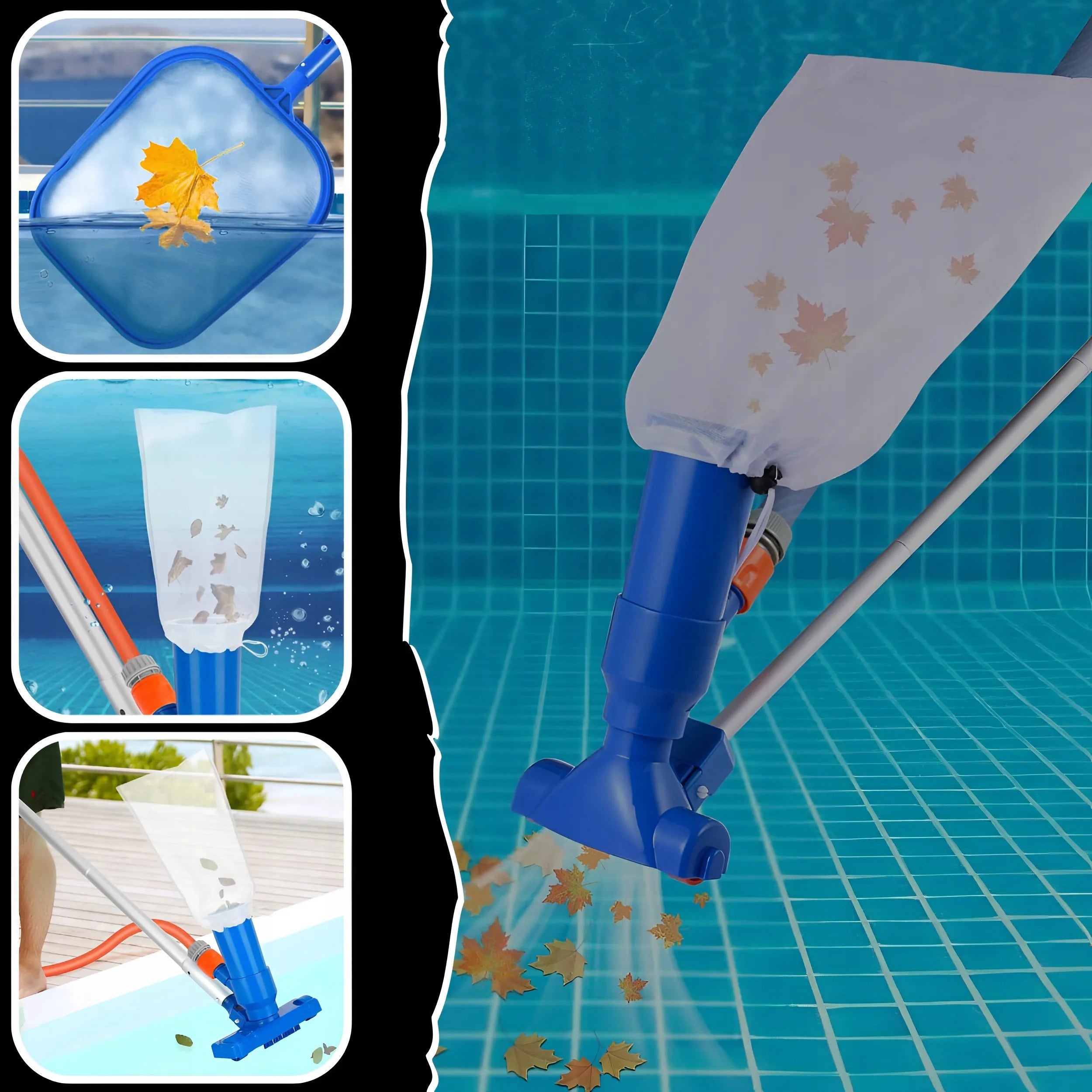 POOL VACUUM CLEANER SET FOR CLEANING THE BOTTOM OF THE POOL MESH + STICK 4in1 Manufacturer SPI 55