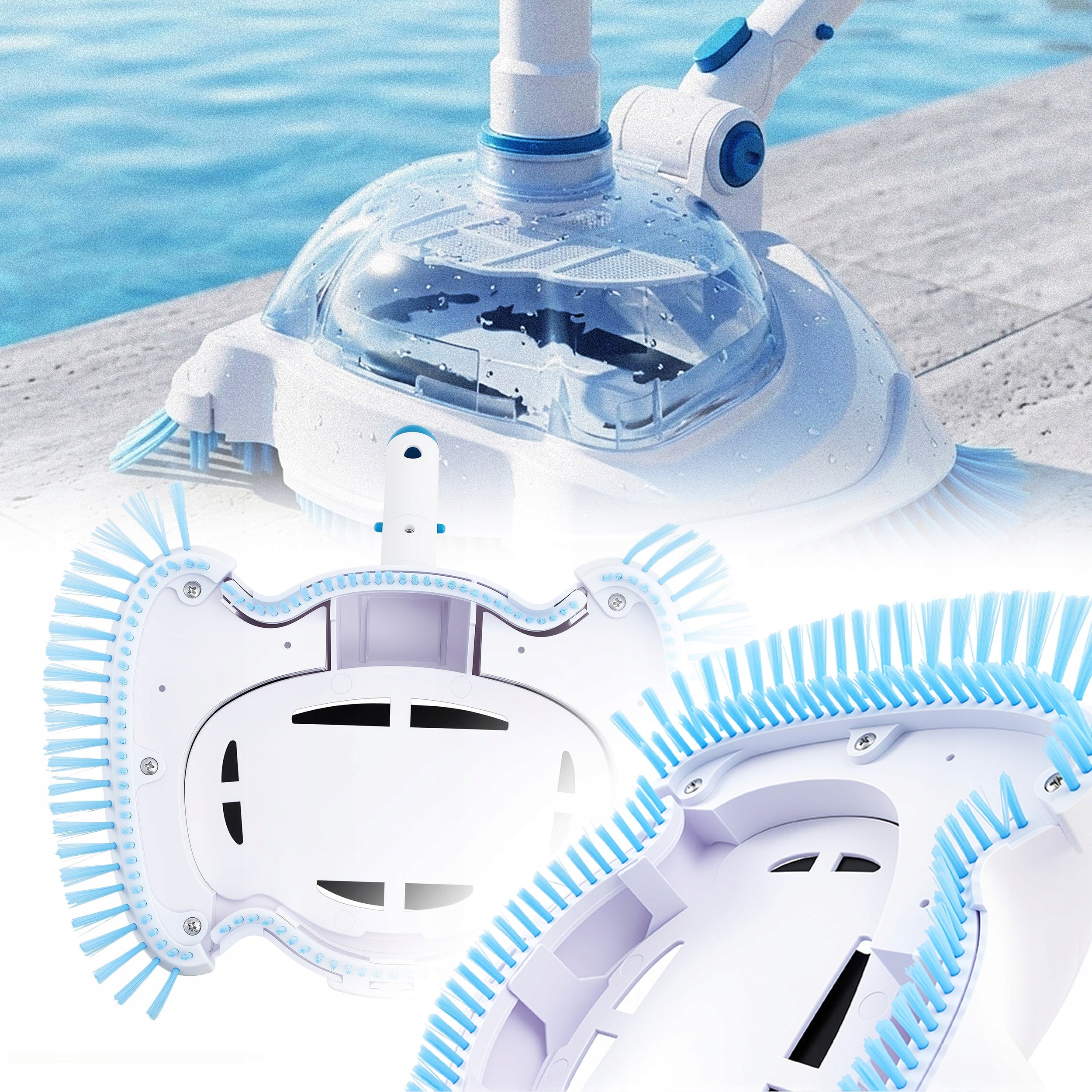 POOL VACUUM CLEANER TIP CLEANING THE BOTTOM OF GARDEN POOLS BRUSH Packaging status original