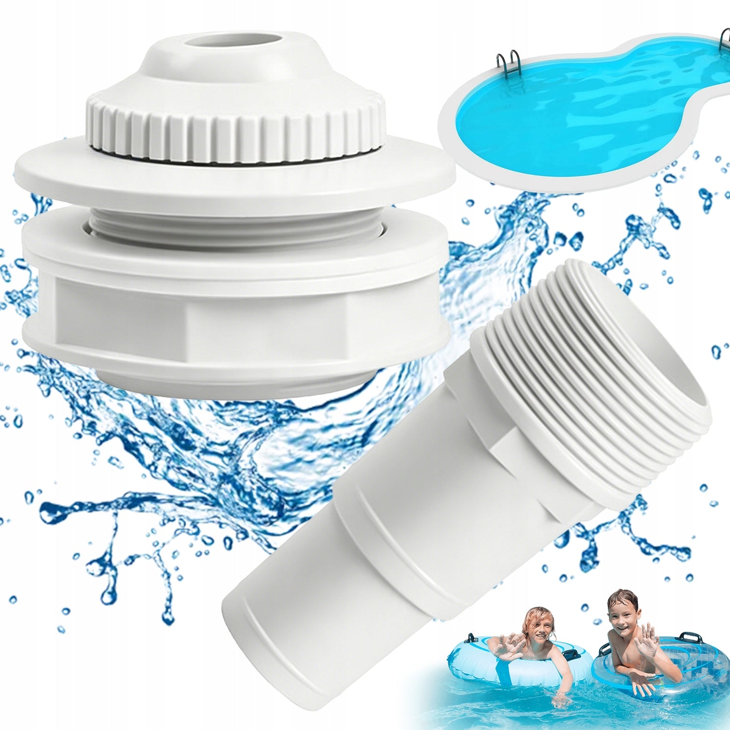 POOL WALL INLET NOZZLE FOR POOL AND SPA ROTARY 360° 1/2" 3/4"
