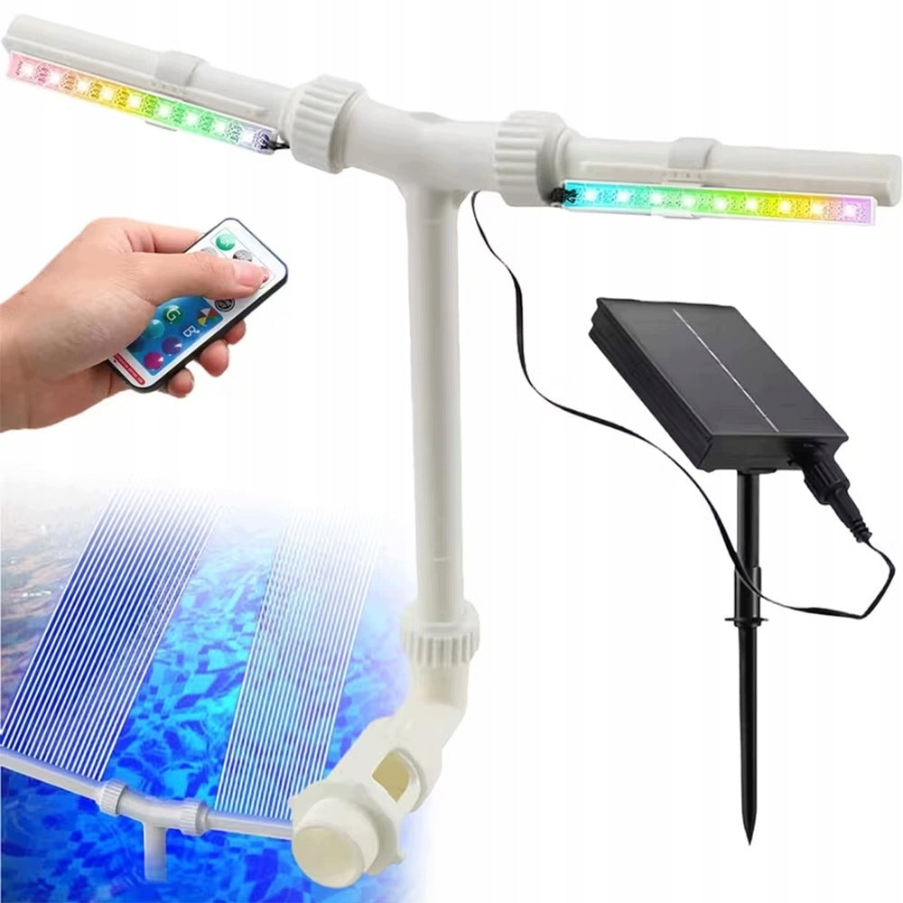POOL WATERFALL WITH SOLAR POOL LIGHTING ADJUSTABLE RGB LED Packaging status original