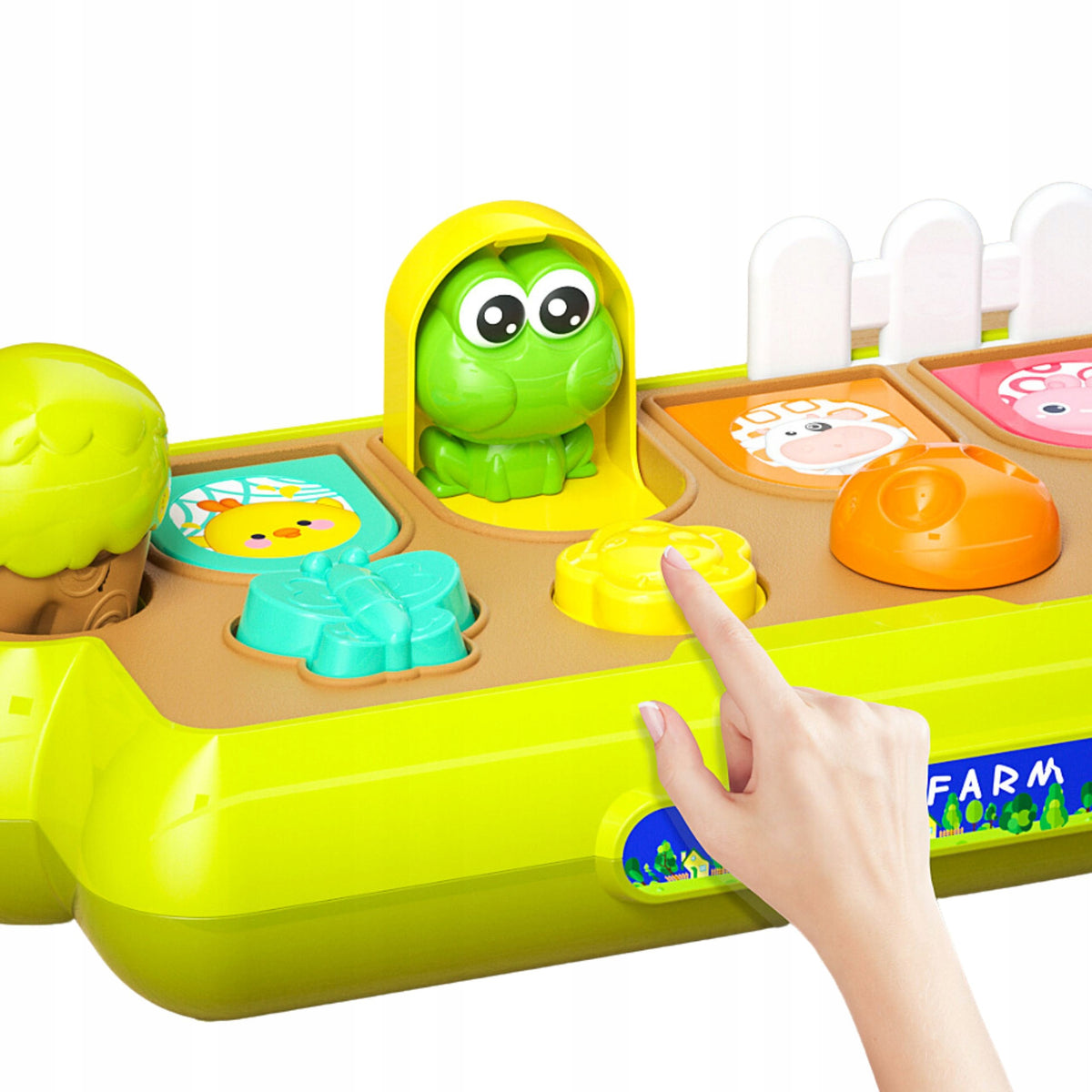 POP UP ANIMALS FARM EDUCATIONAL TOY WHISTLE POP UP INTERACTIVE Brand Woopie