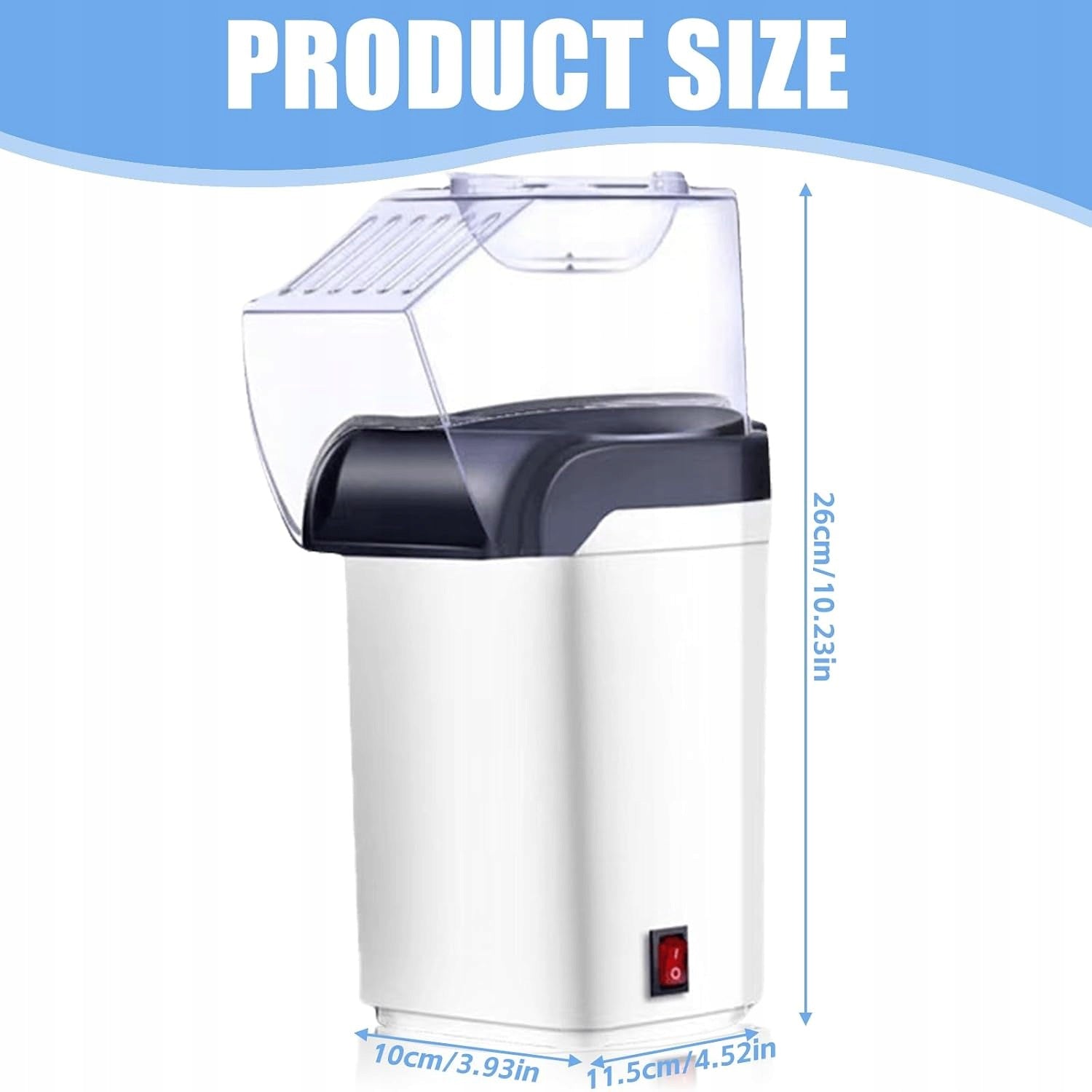 POPCORN MACHINE 1200W HOT AIR FAT FREE 2 MINUTES Packaging status original