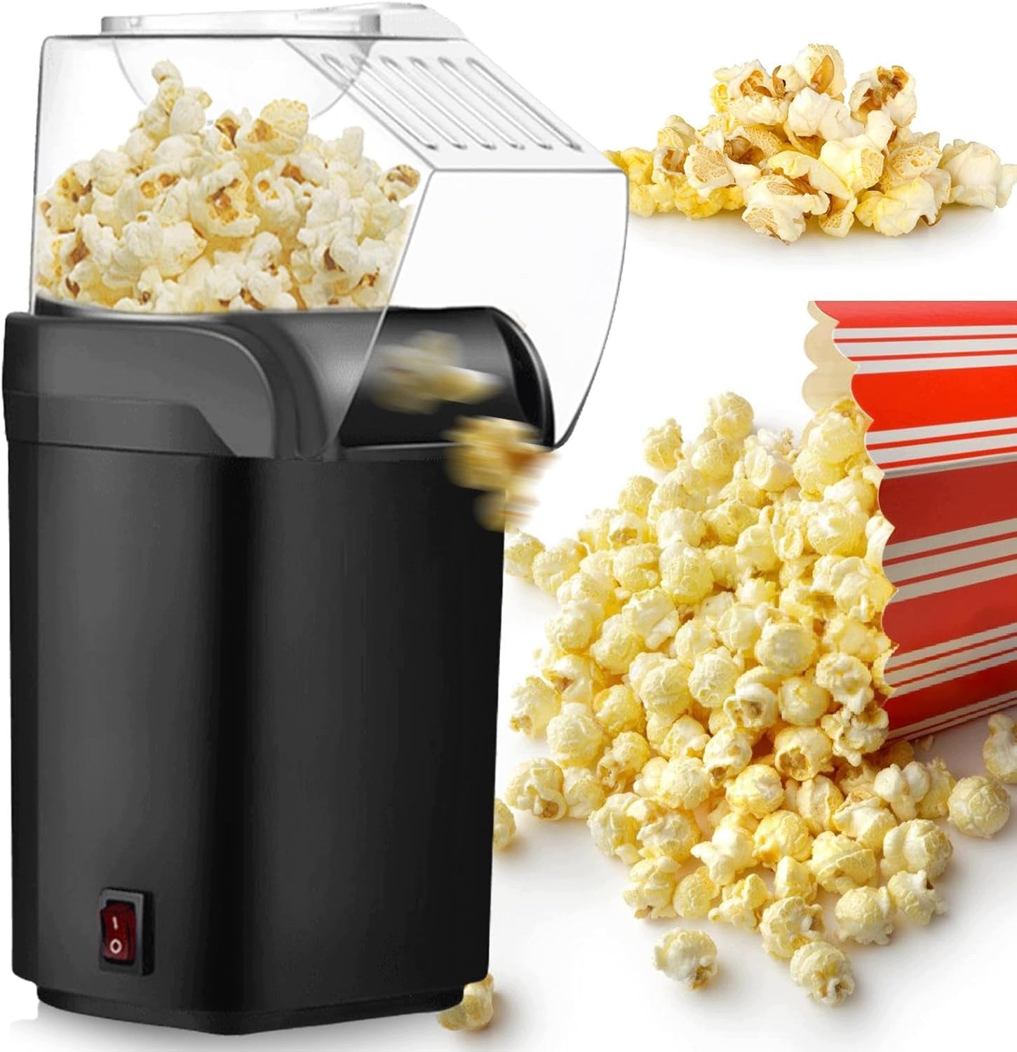 POPCORN MACHINE 1200W HOT AIR OIL FREE FAST 2 MIN