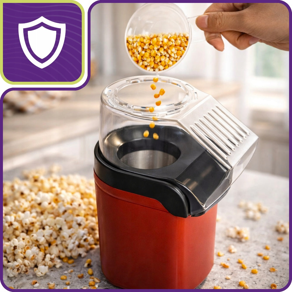POPCORN MACHINE 1200W Hot Air Fat Free Device LARGE Manufacturer code Czerwona maszynka do pop cornu kukurydzy