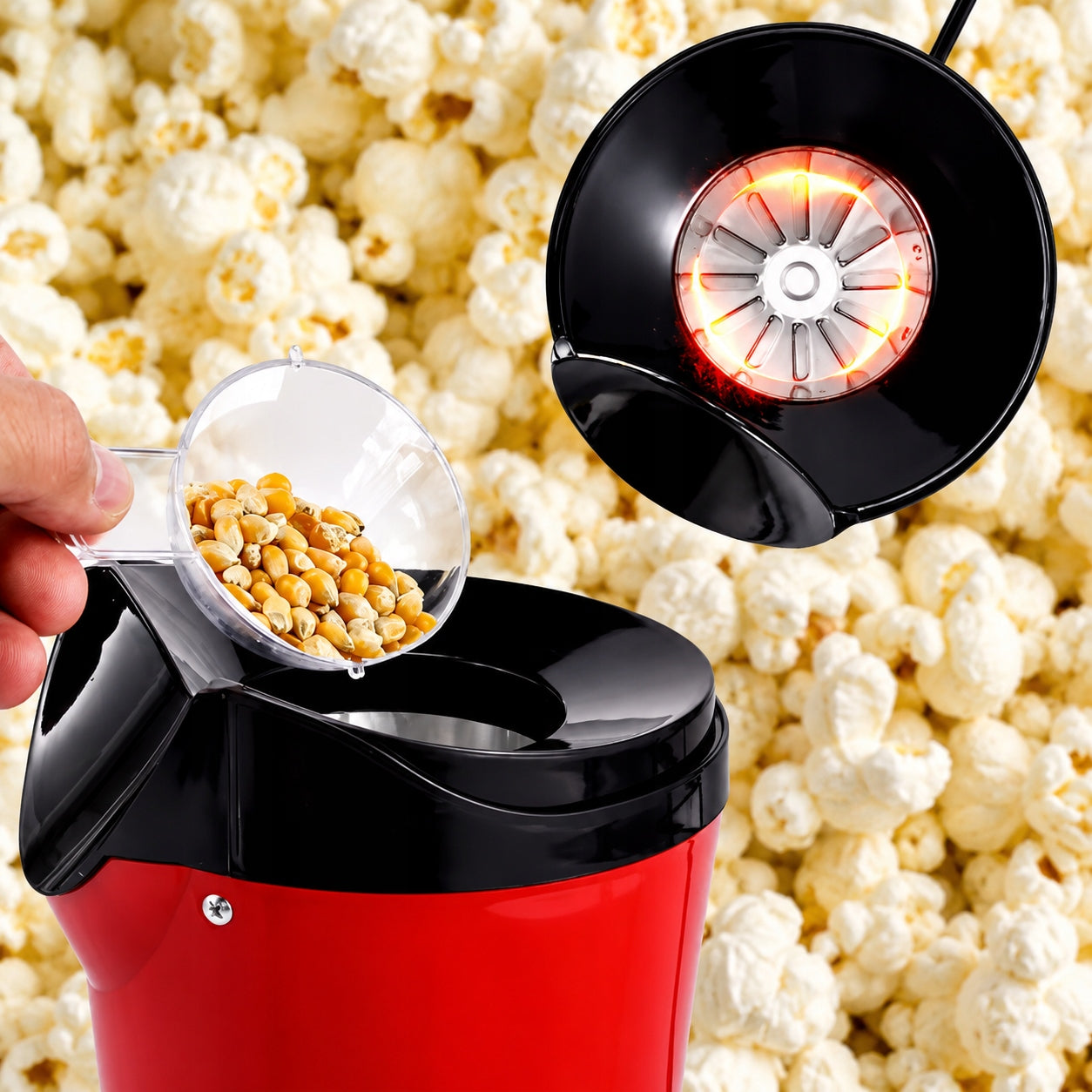 POPCORN MACHINE FAT-FREE MACHINE POPCORN MAKING MACHINE Manufacturer code Popkornica mini domowa Urządzenie do popcornu