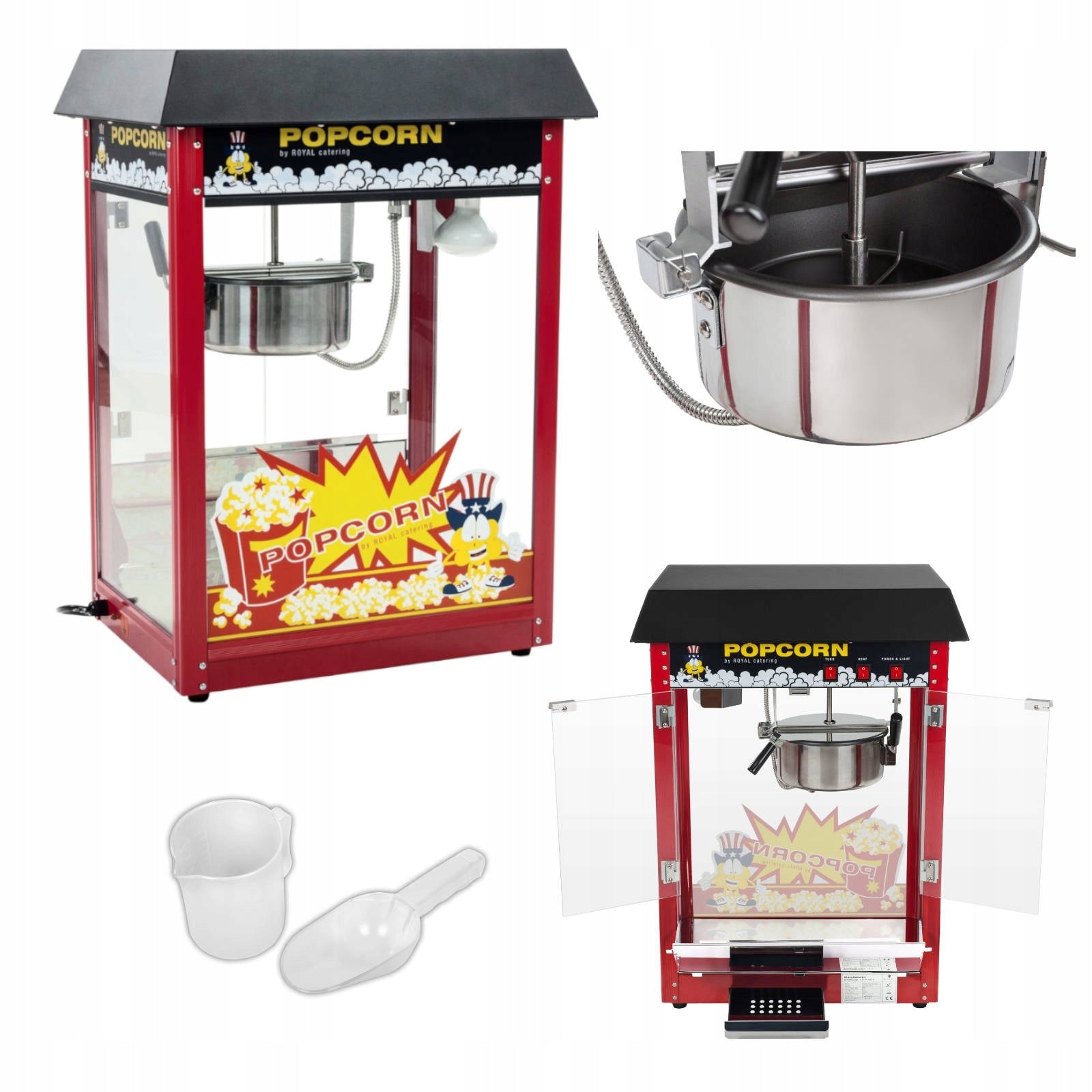 POPCORN MACHINE Professional Electric 1500W Efficient 6kg/h Countertop