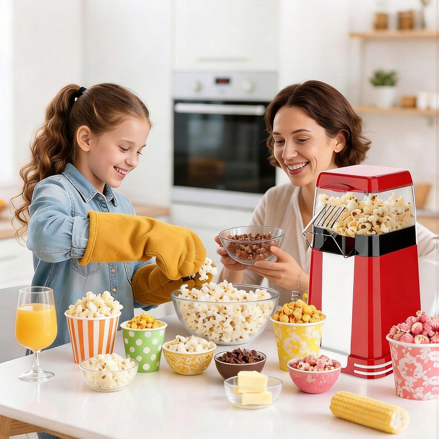 POPCORN MAKER 1200W EASY CLEANING WASHABLE LID Packaging status original