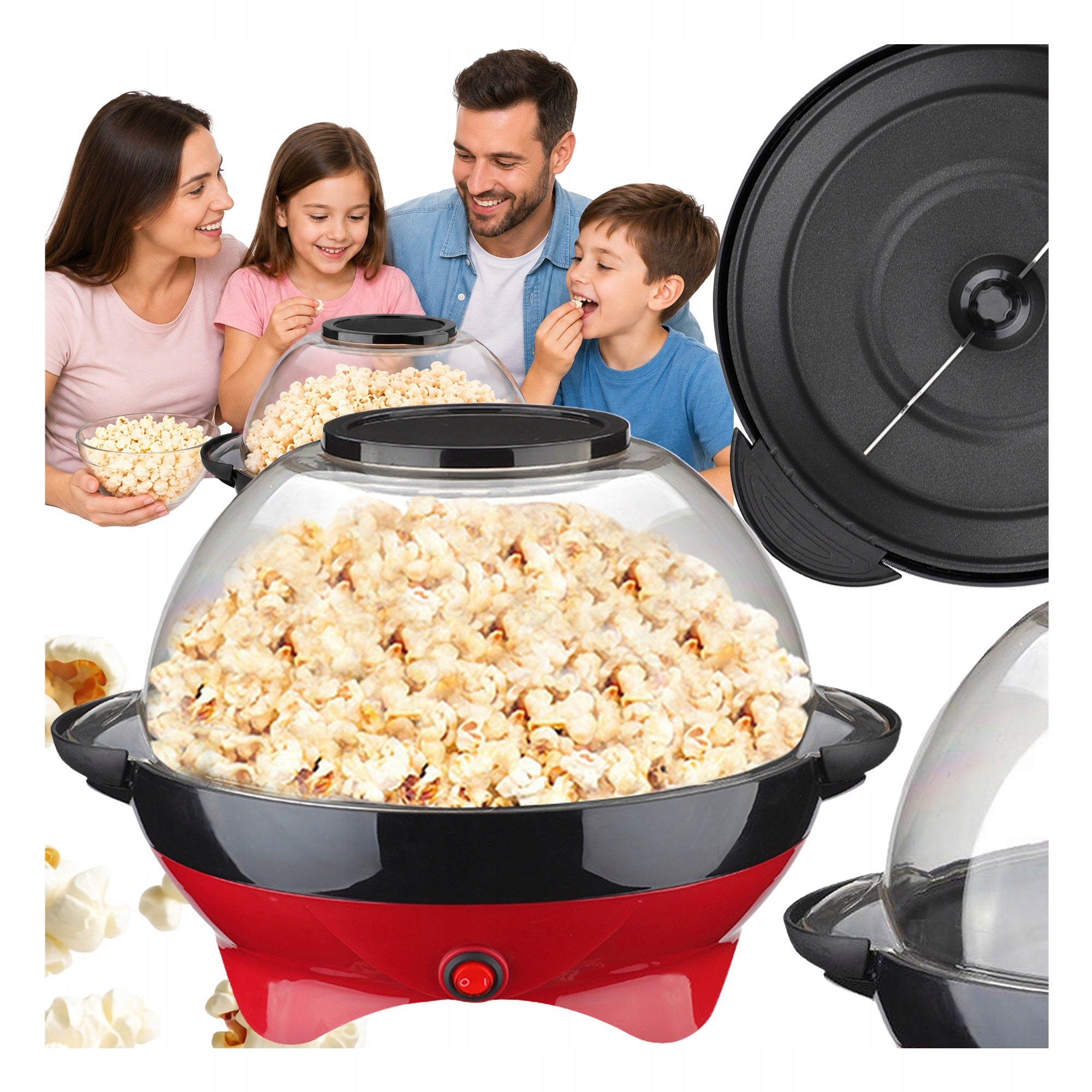 POPCORN MAKING MACHINE 220V 240 800W 2in1 WITH COVER PORTABLE 5L Packaging status original
