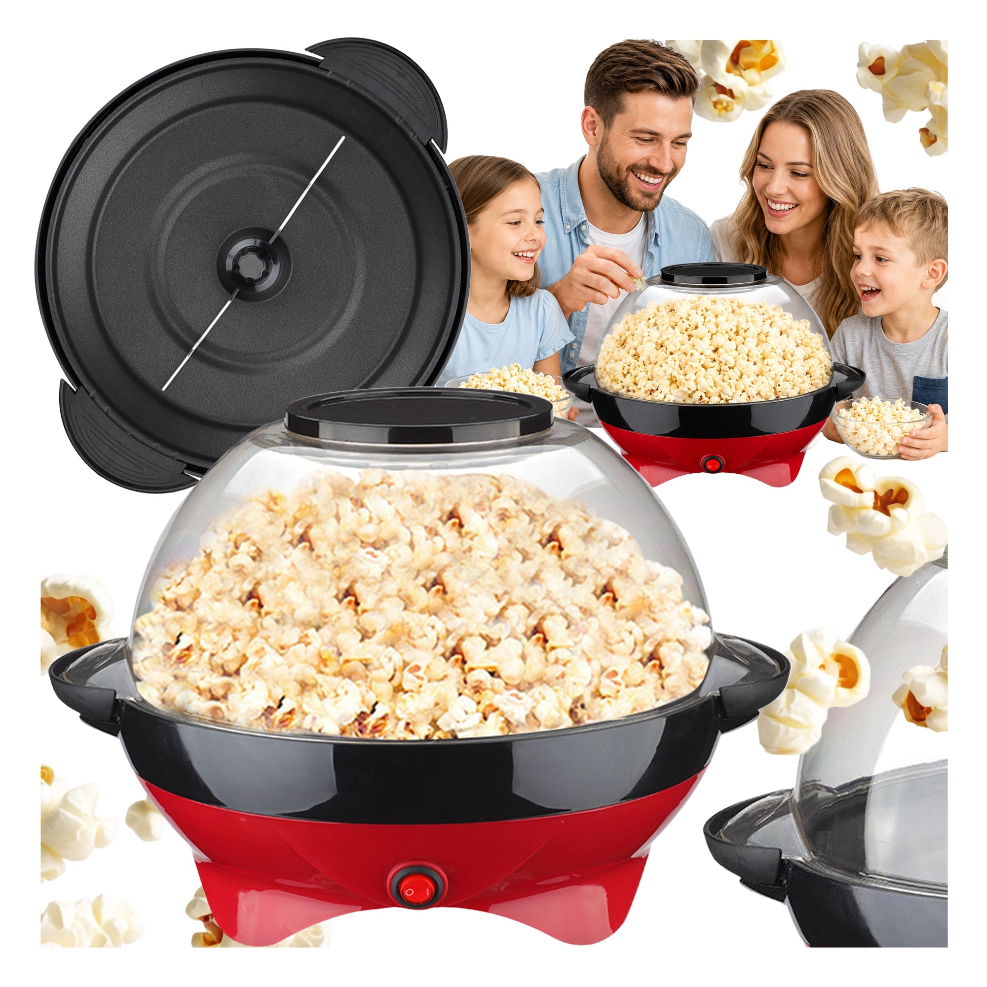 POPCORN MAKING MACHINE 220V 240 800W 2in1 WITH COVER PORTABLE 5L
