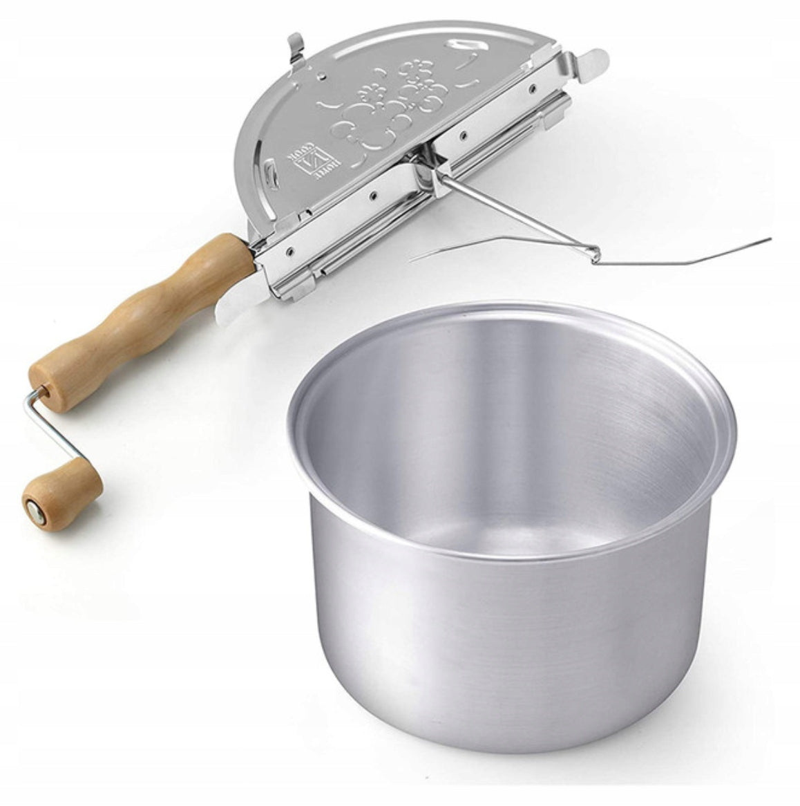 POPCORN Set - Whirley Pop ALU Pot, Corn, Salt, Fat Brand no brand